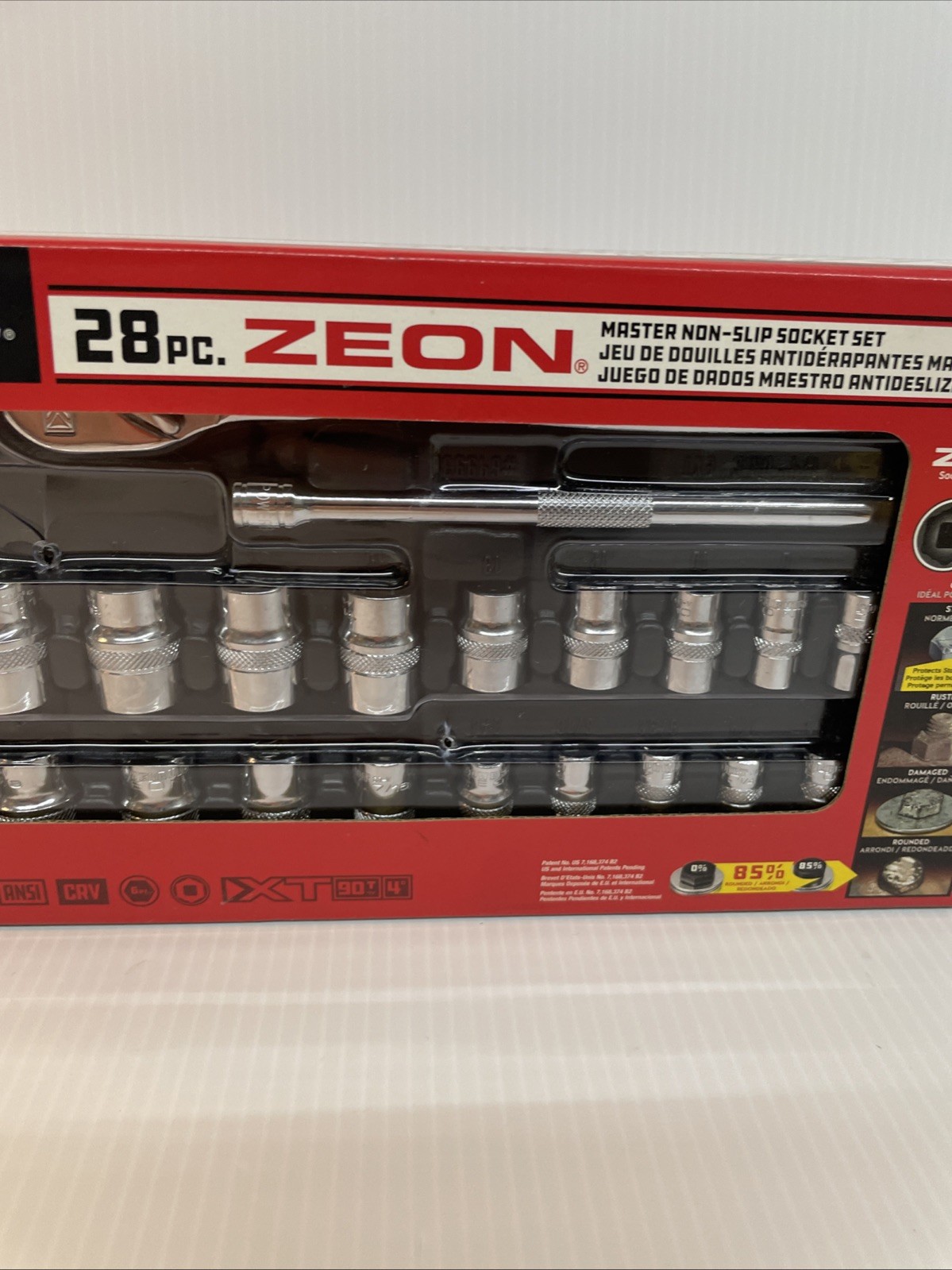 Brand New! Powerbuilt 28 Pc. NON-SLIP Socket Set. Removes partly rounded bolts.