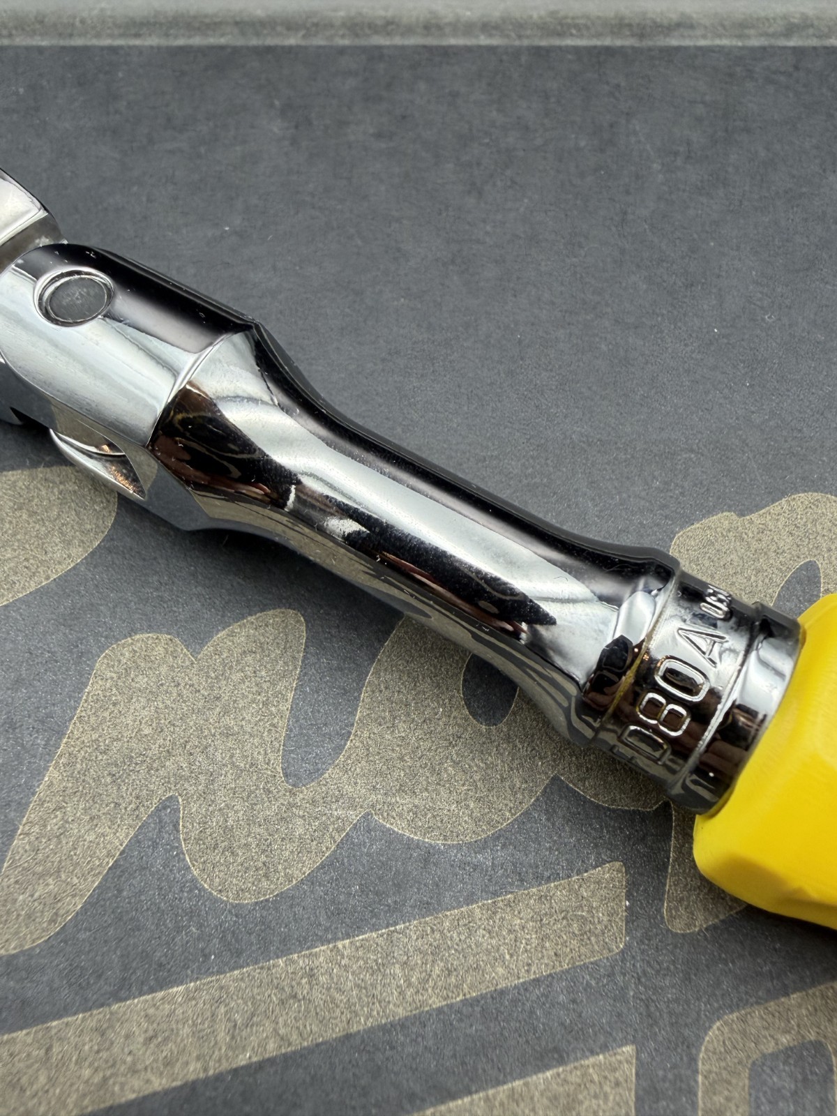 Snap-on FHFD80A 3/8″ Drive Classic Yellow Hard Handle Flex Head Ratchet [Mint]