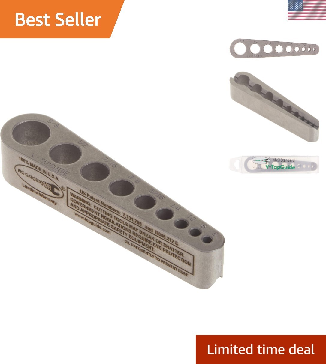 Lightweight V-Tap Guide for Accurate Tapping – 0-80 to 5/8″, Pocket Size