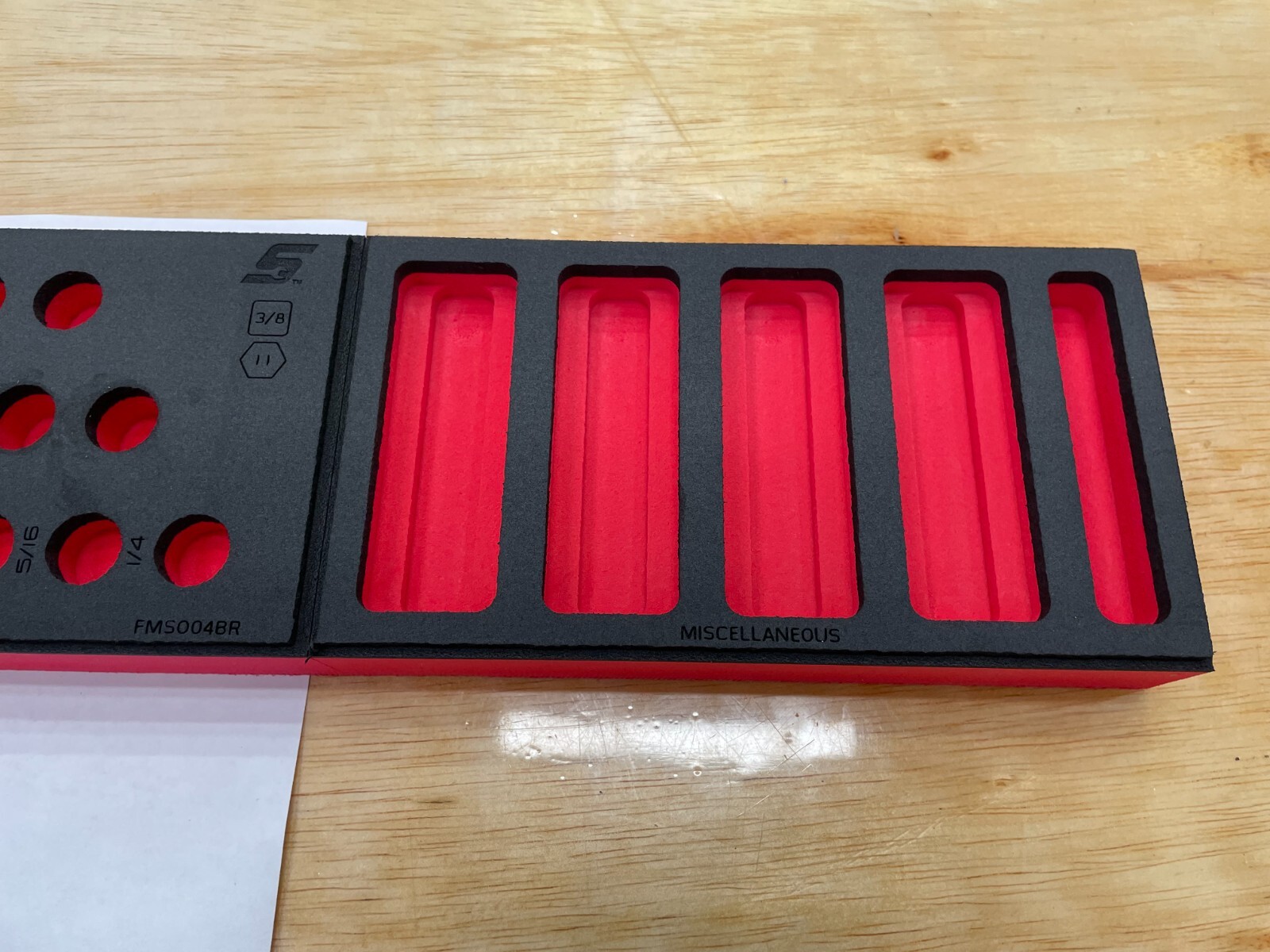 Snap-on Tools RED FOAM ORGANIZER for 39pc 3/8″ Drive SAE Socket Set FMS004BR