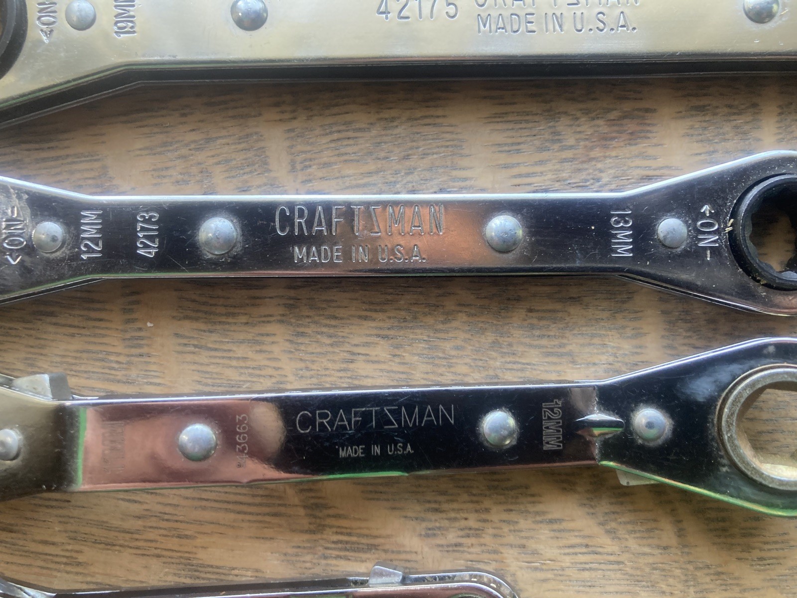 Craftsman Ratcheting Box Wrenches 5 PCs Metric Made In USA