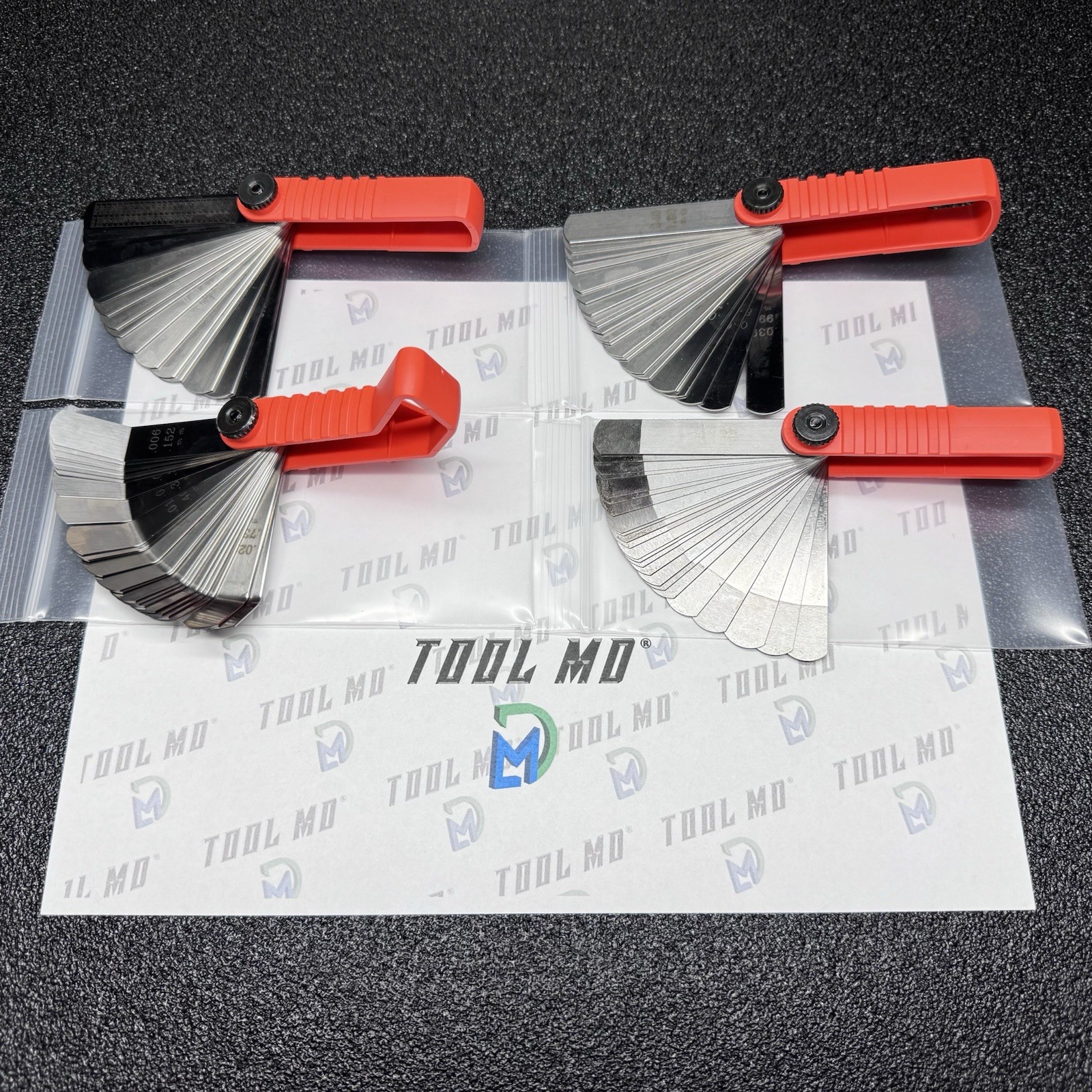 Snap-on Tools USA NEW ORANGE 4pc Offset 45° & Straight Feeler Gauge Blade Sets