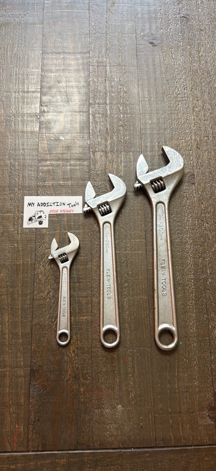 Klein tools adjustable 3 piece wrench set no owner markings all work great