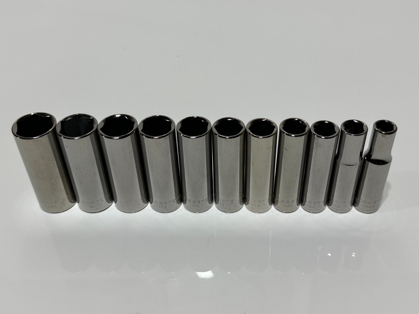NOS Craftsman USA 11pc Metric 9mm-19mm Deep Socket Set – 3/8″ Drive – 6 Point