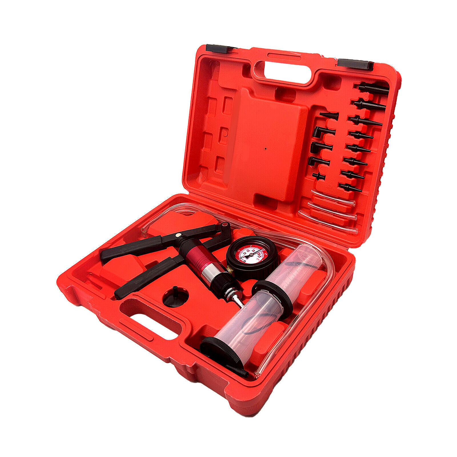 Hand Vacuum Pump Held Brake Bleeder Tester Set Bleed Car Motorbike Bleeding Kit