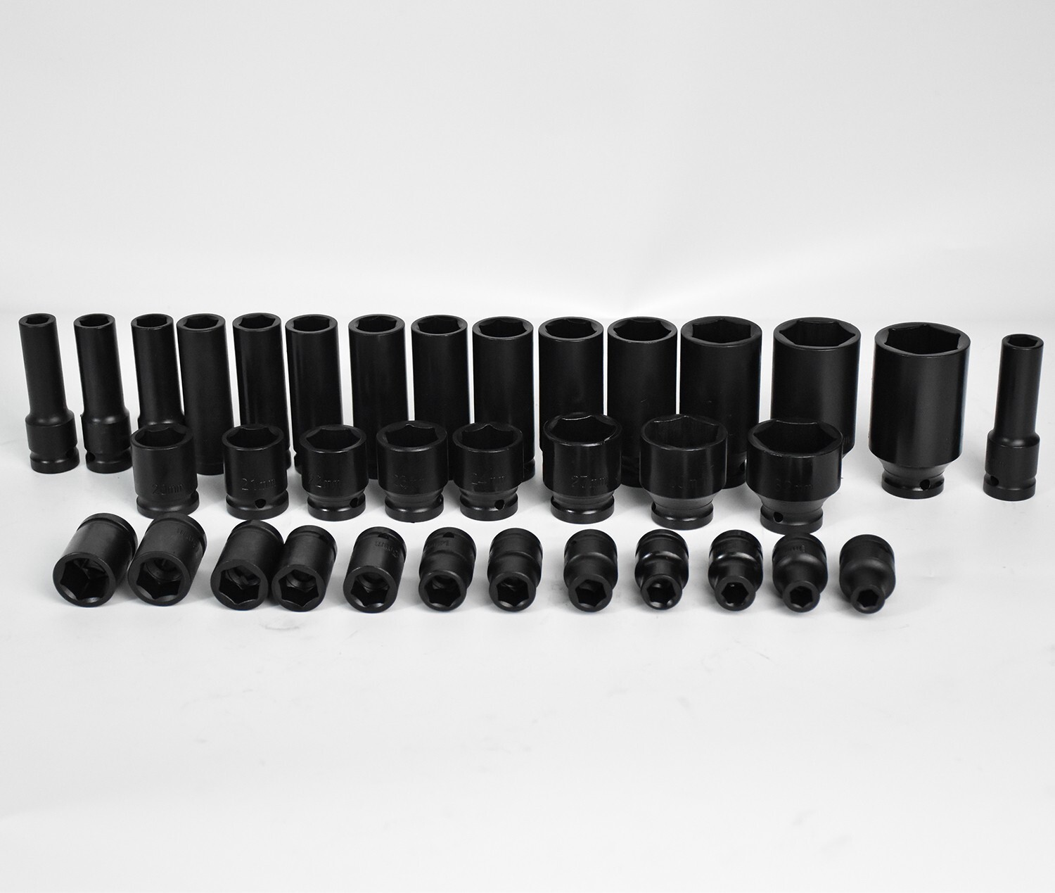 35pcs 1/2″ Drive Deep Impact Socket Set Axle Hub Nut 6-Point Metric CR-V 8-32mm