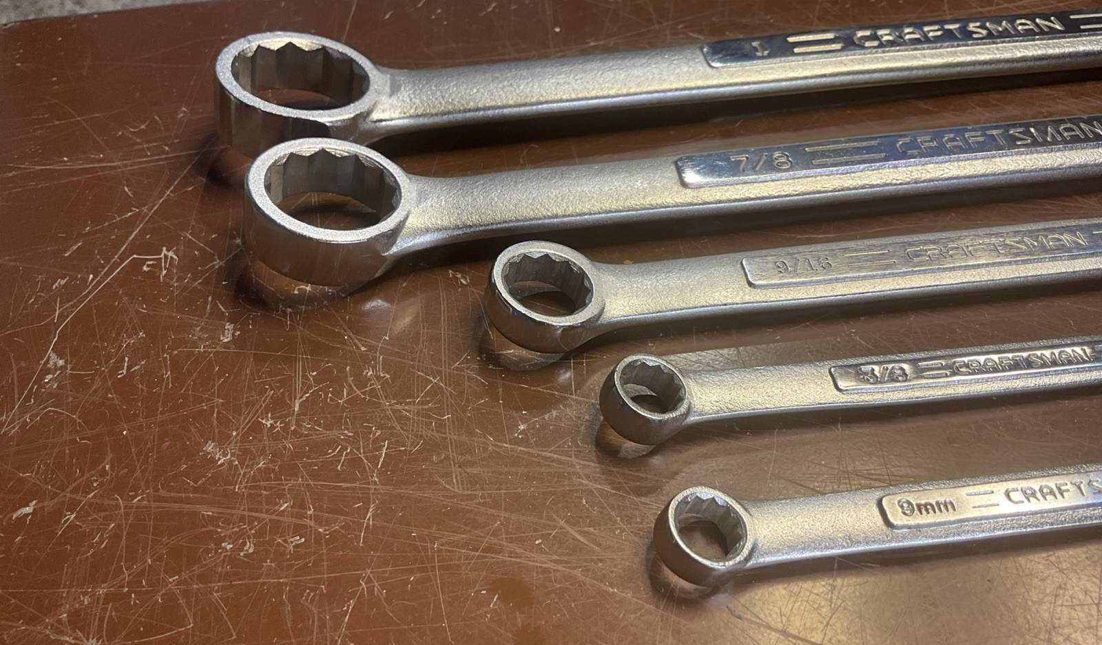 5 PC Craftsman USA Combination Set 9mm, 3/8”, 9/16”, 7/8”, & 1″ 44705 – 42913