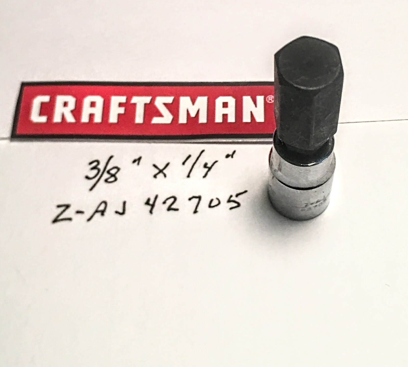 Craftsman 3/8″ x 1/4″ Drive Hex Bit Socket Z-AJ 42705 Free USA Shipping