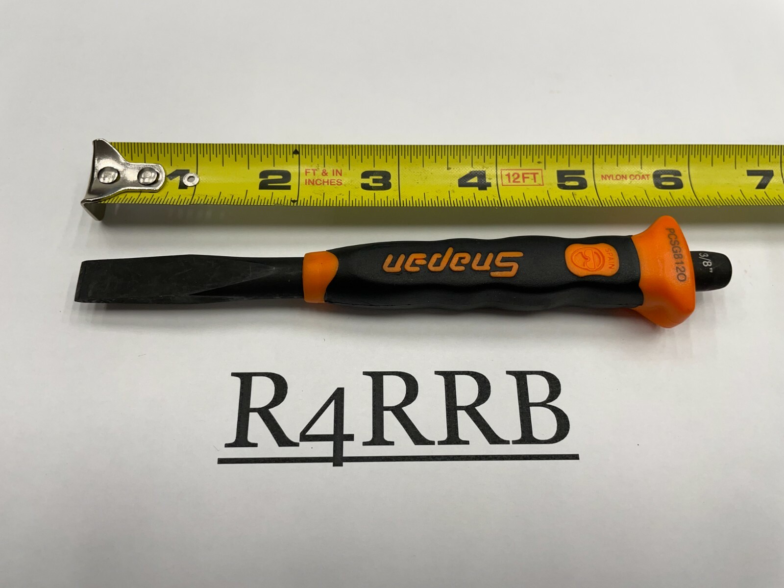 Snap-on Tools SPAIN NEW ORANGE Soft Grip 3/8″ Flat Edge Chisel PCSG812O