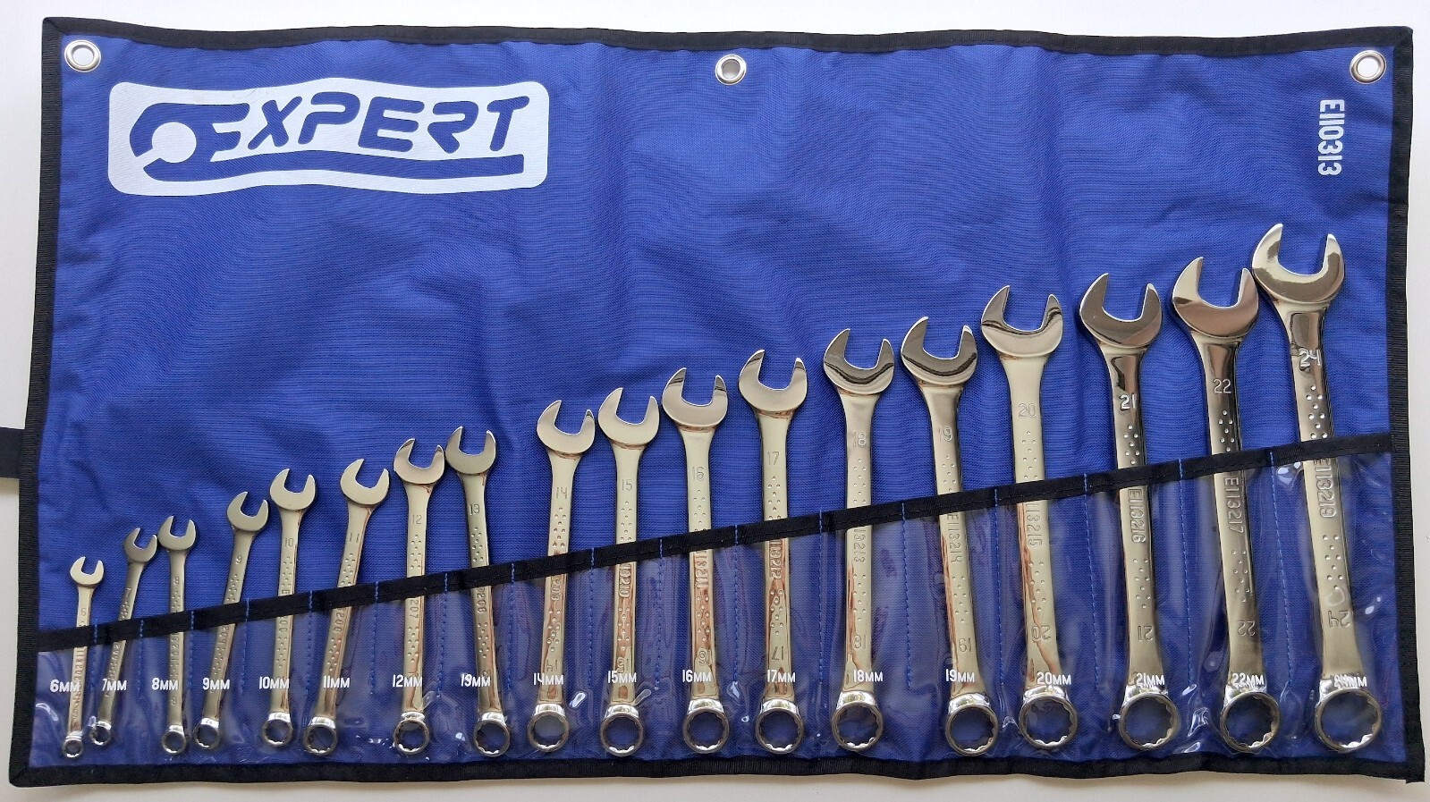 EXPERT 18-piece Combination Wrench Set + Roll Pouch (E110313)