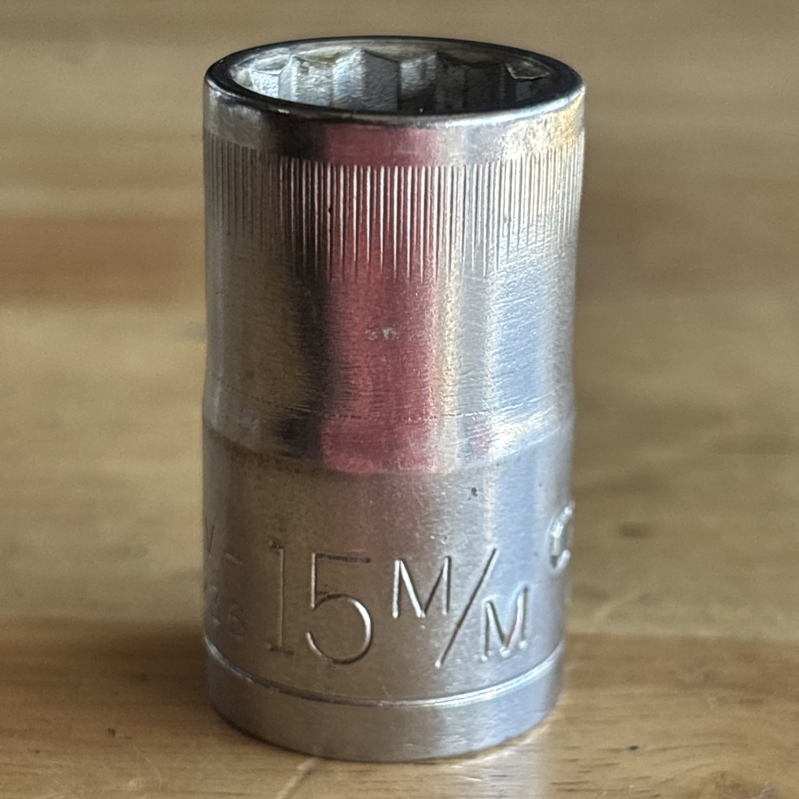 Craftsman 15mm Shallow Socket 1/2″ Drive 12 Point Top Knurl VV Series 44236 USA