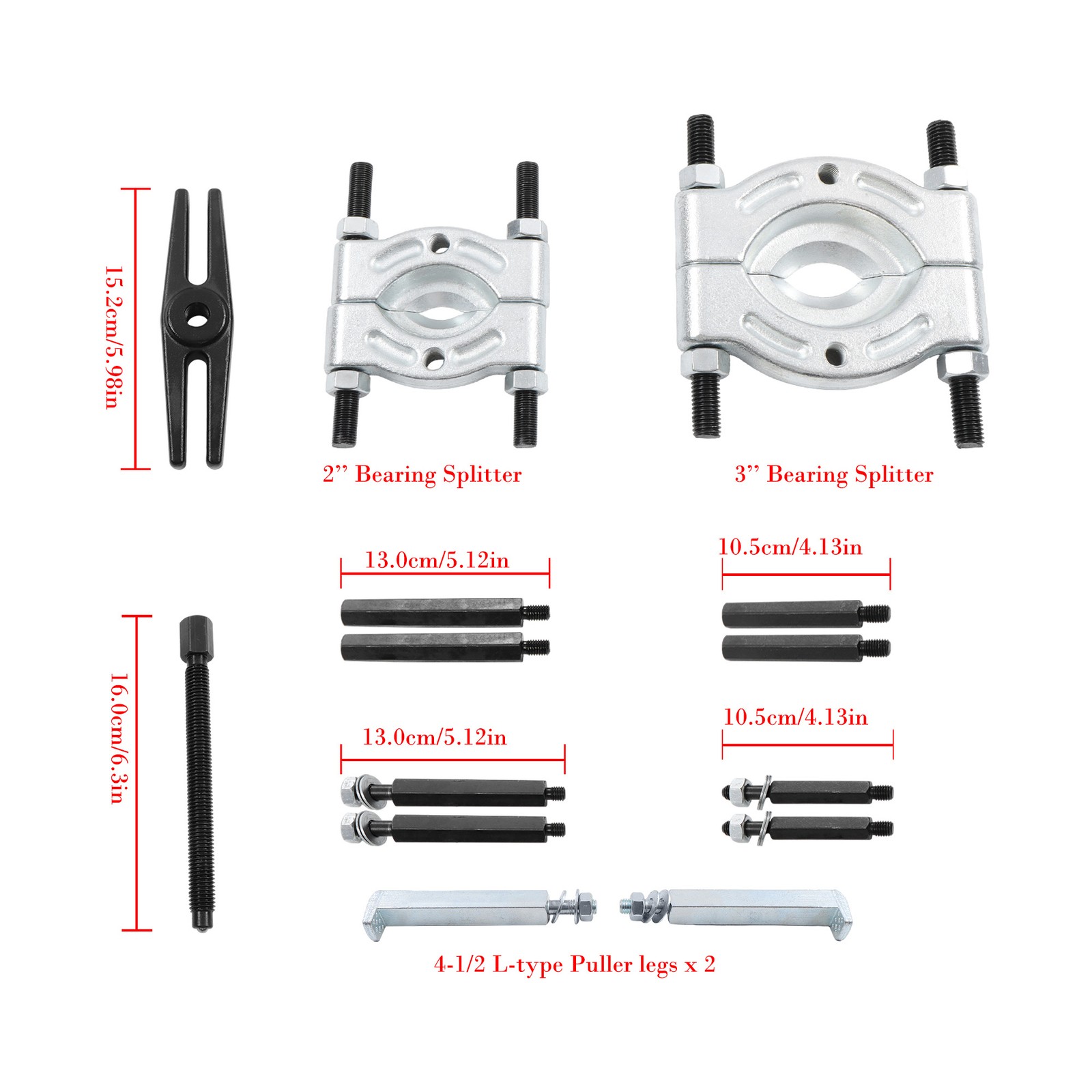 14Pcs Bearing Puller Tool Set 5 Ton Capacity Bearing Separator Tool Kit w/ Case