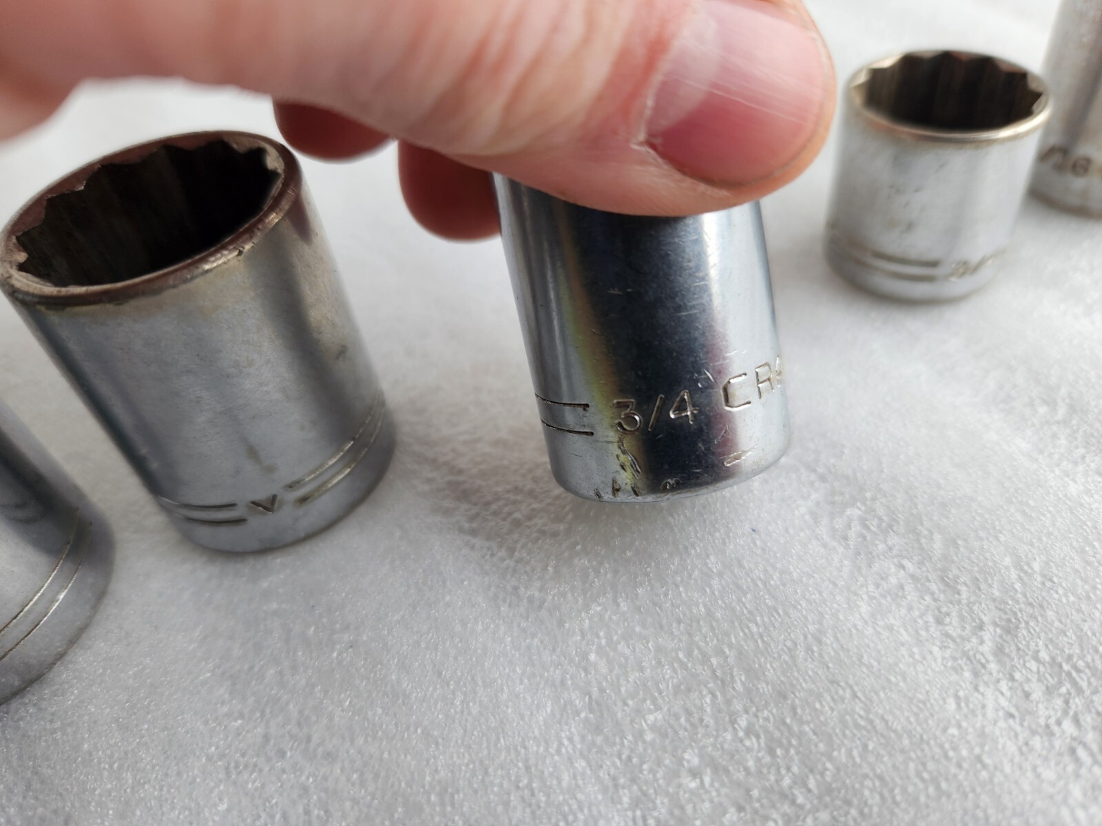 8 Craftsman Sockets 1/2 Drive 12-point 1-1/16, 15/16, 7/8, 3/4… VTG USA V