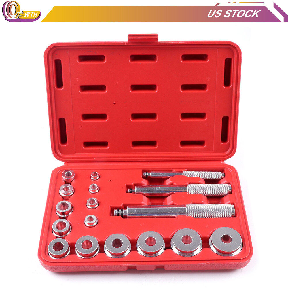 17PCS BEARING RACE SEAL DRIVER MASTER TOOL ALUMINUM WHEEL AXLE AUTO SET US STOCK