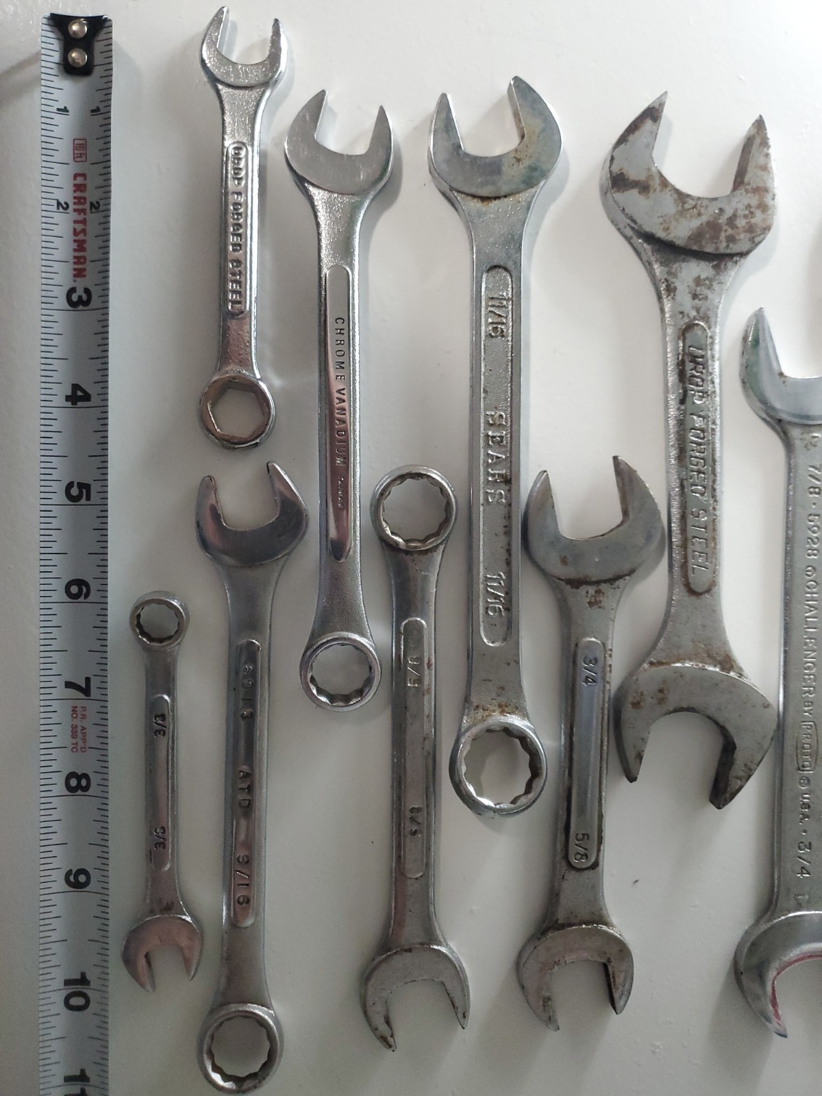 Lot Of 10 Wrenches Gedore Challenger Proto Sears ATD Various Sizes Hand Tool