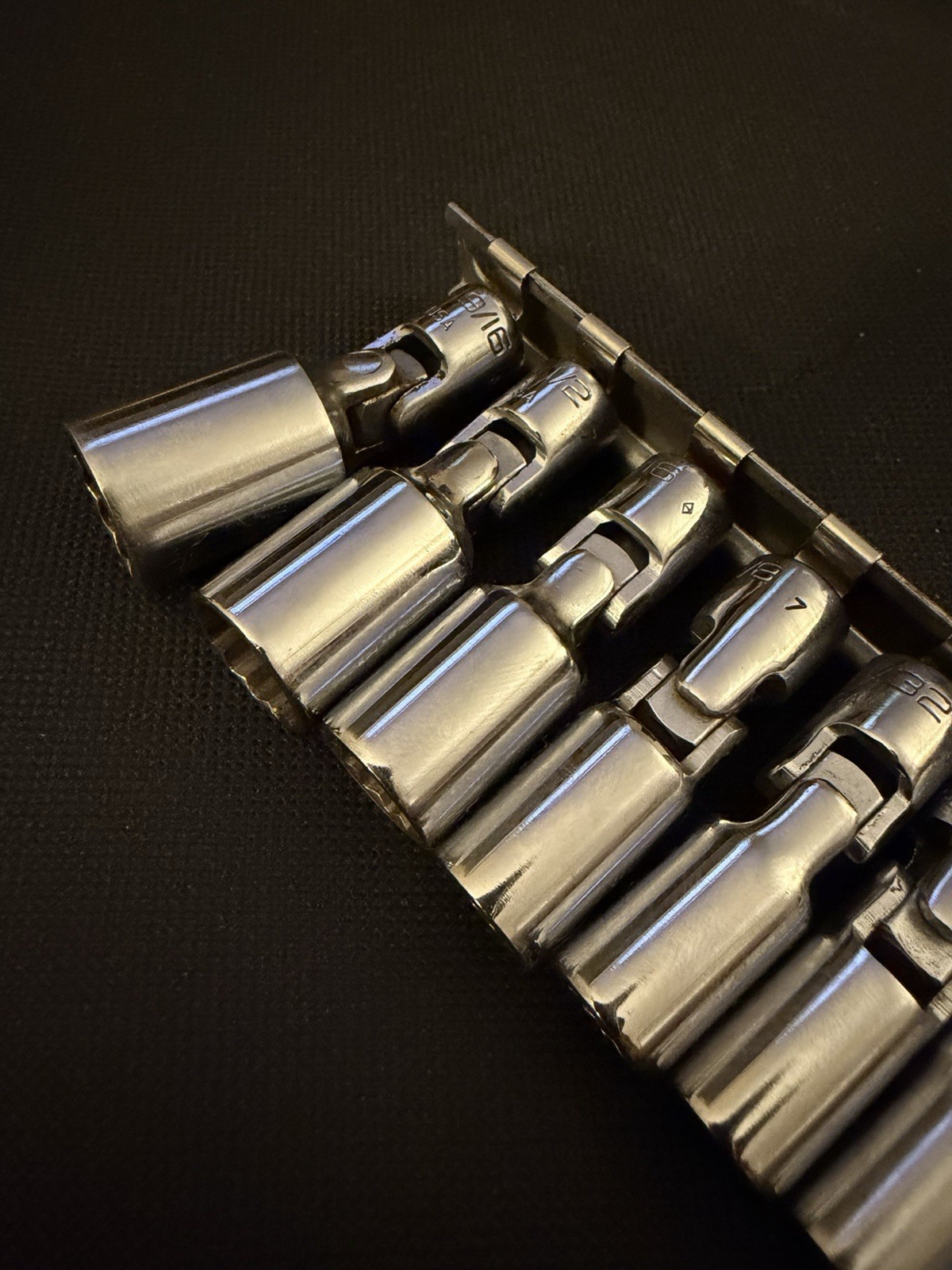 SNAP ON MEDIUM DEPTH 12 POINT 1/4″ DRIVE SWIVEL SOCKET 10 PC SET 3/16-9/16″ STMU