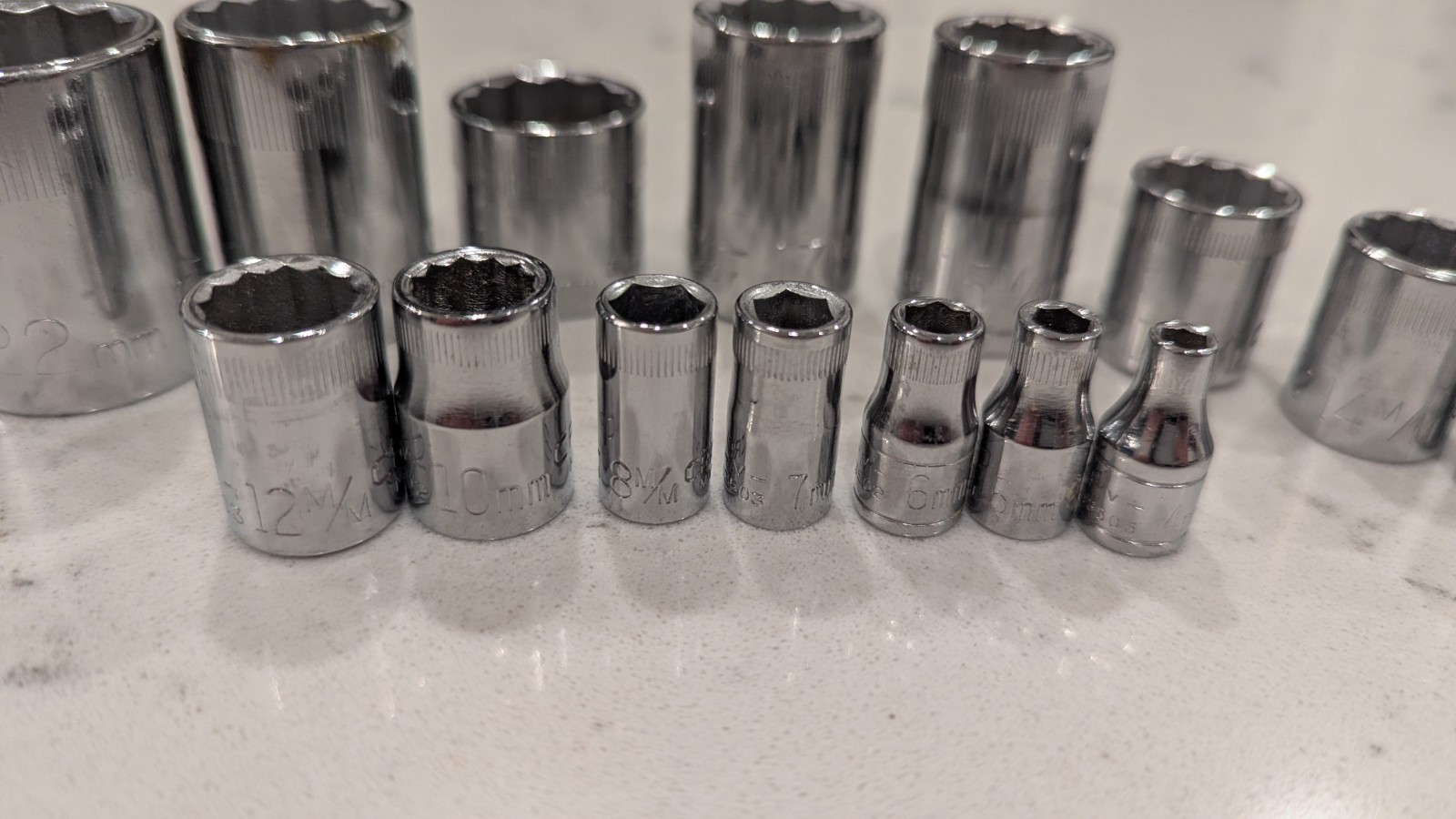 15 x Craftsman USA Ratchet Sockets G VV V Series 4-22mm Metric 44239 44238 43505