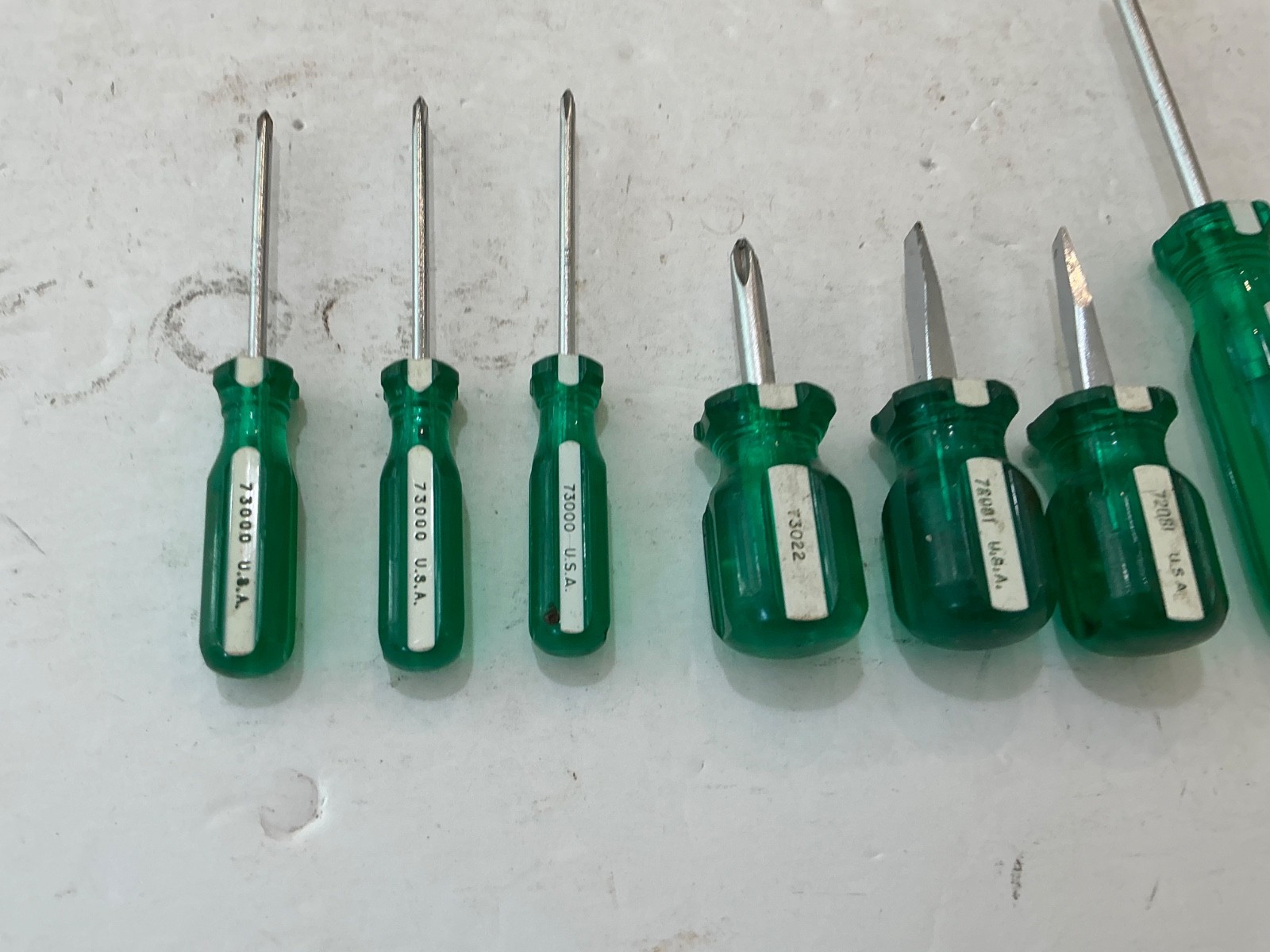 7 assorted S-K screwdrivers slotted & Phillips USA made all for $40