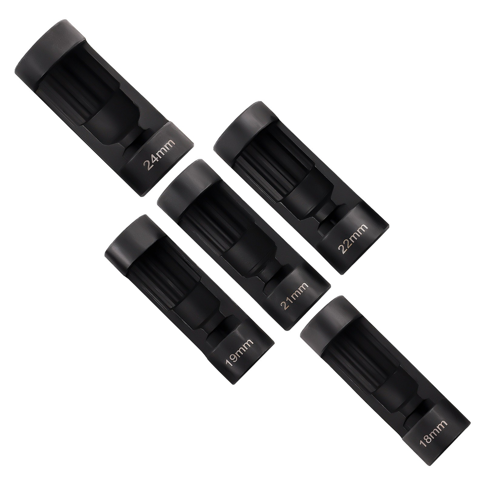 5pcs Strut Nut Socket 18mm 19mm 21mm 22mm 24mm 1/2 Drive Suspension Shock Tool