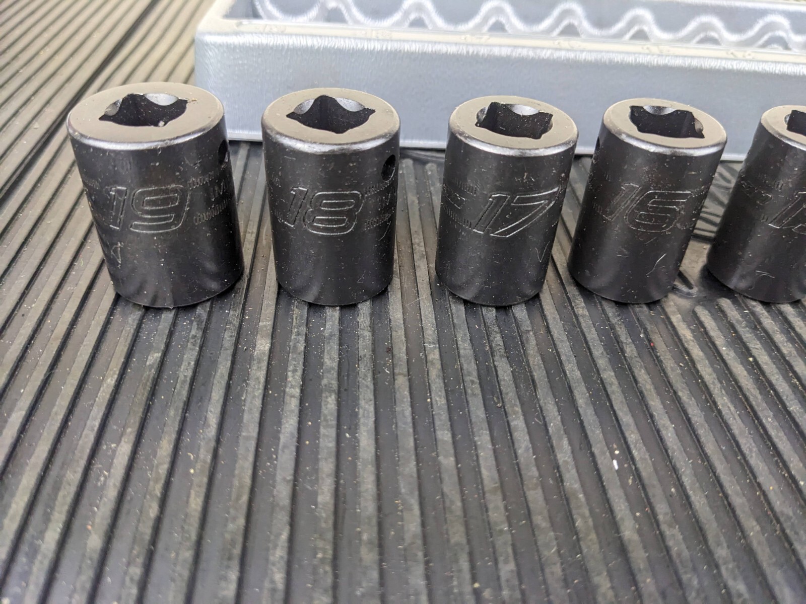 #bb249 Snap On 1/2″ drive 10 t0 19 mm 6-point Shallow Impact Socket Set 310IMMYA