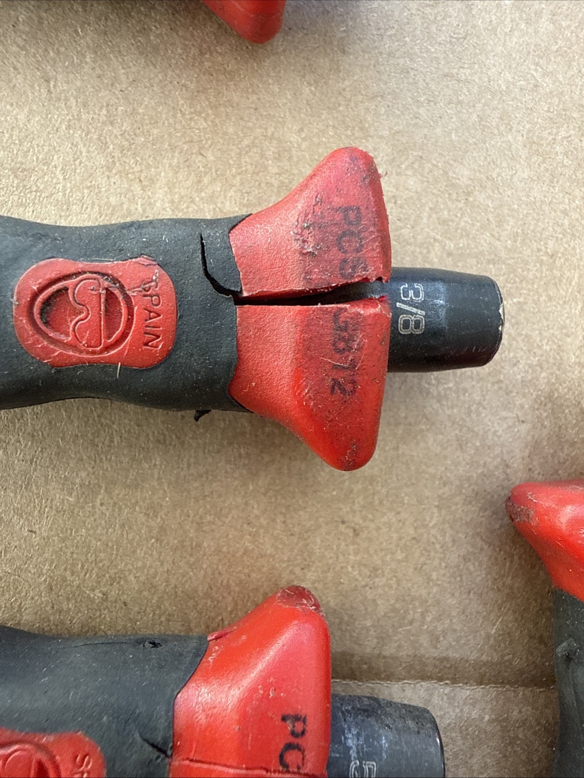 SNAP-ON 9PC Red SOFT GRIP PUNCH AND CHISEL SET #PPCSG710