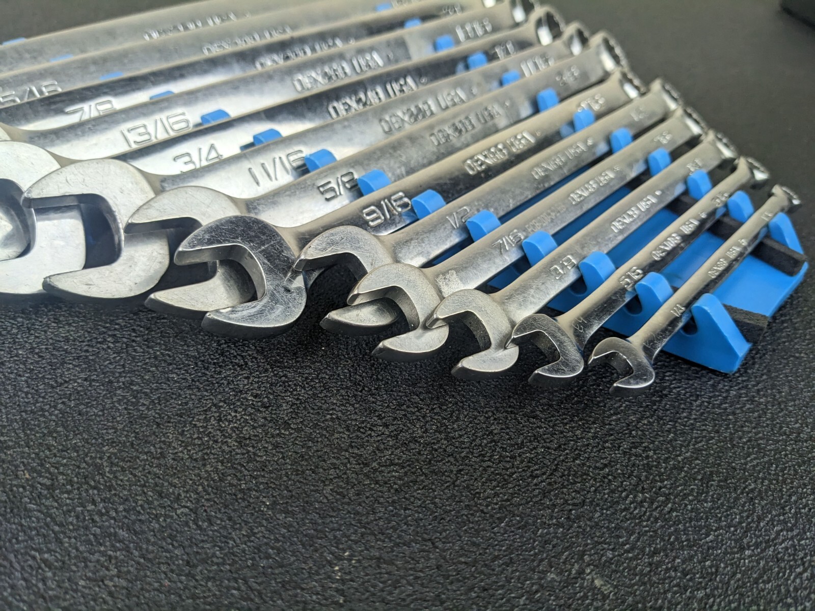 #bk456 Snap-On Tools 13pc 12-Point SAE Flank Drive Wrench Set OEX711B + 1/4 5/16