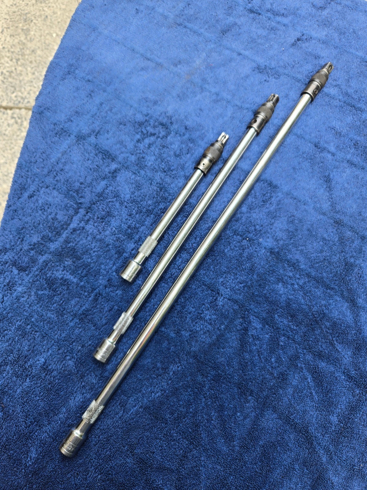 S-K Tools 3pc Locking Ratchet Extensions 3/8″ Drive 18″, 12″, 7.5″ Used