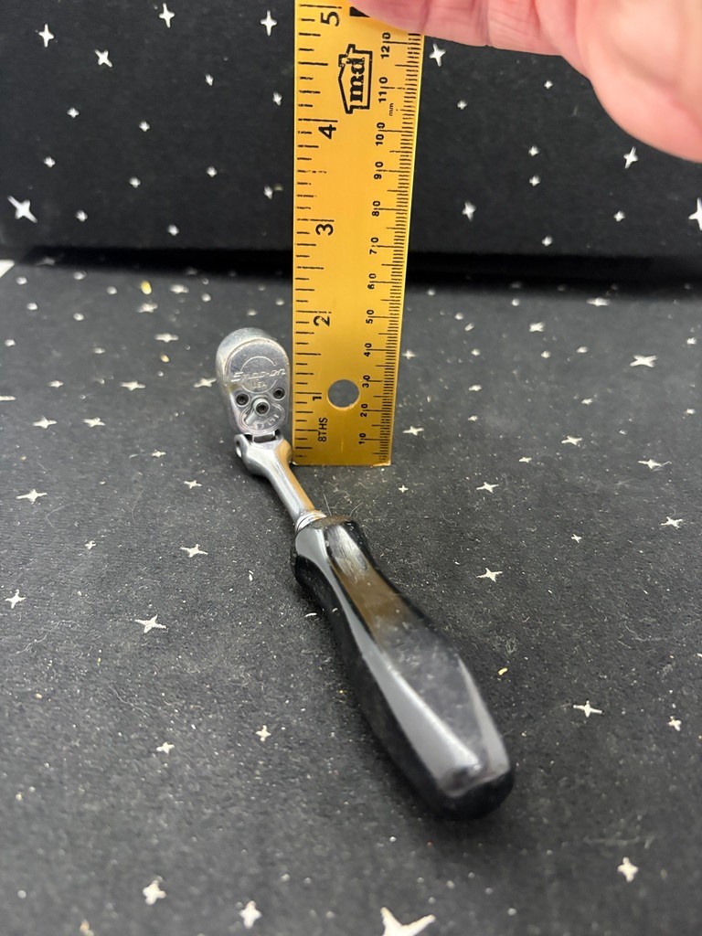 Vintage Snap On Tools Flex Head Rachet TM835 Black Plastic Handle 7″ USA