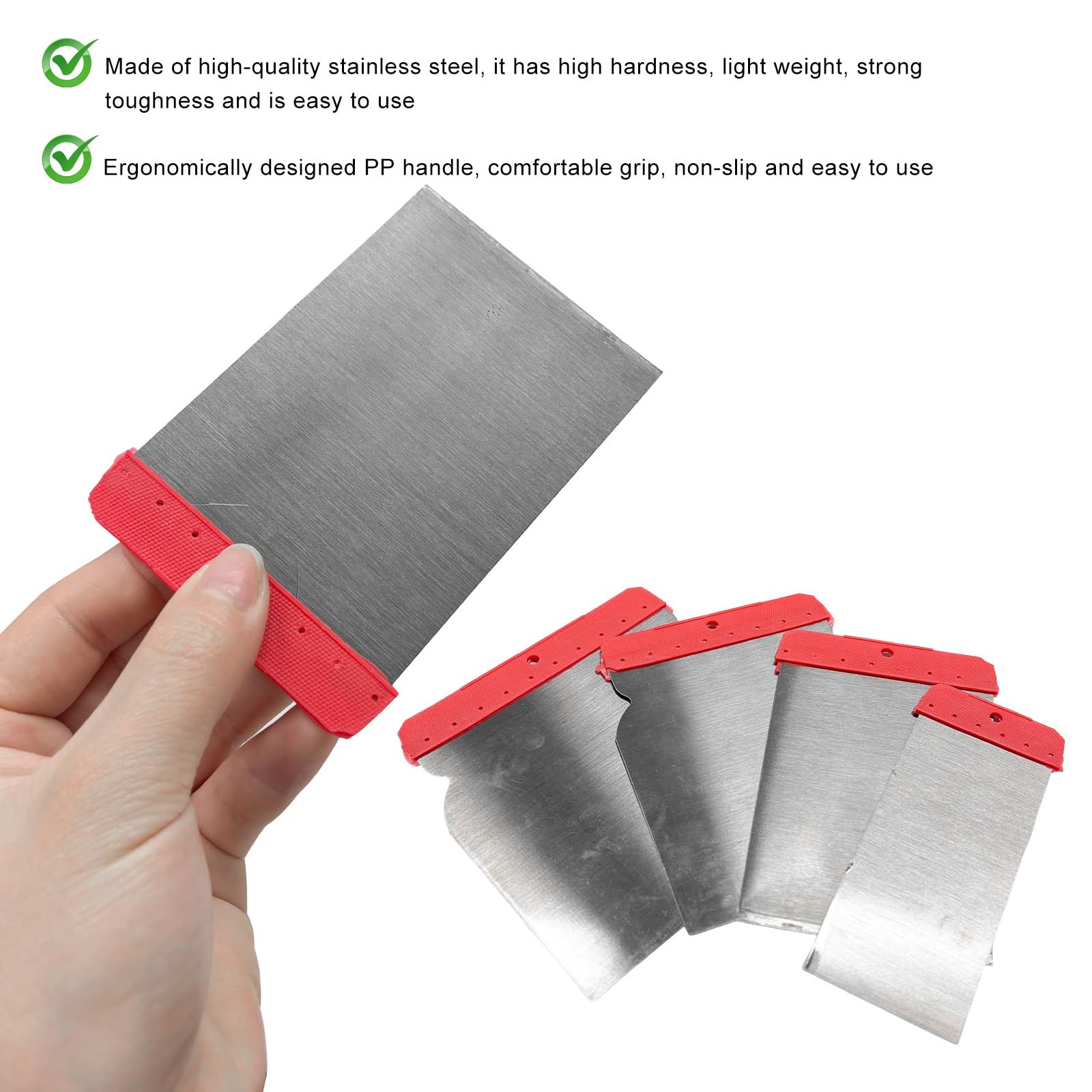FSTURIOS 4PCS Body Filler Applicator Set, 4 Sizes Auto Paint Spreader Assortme