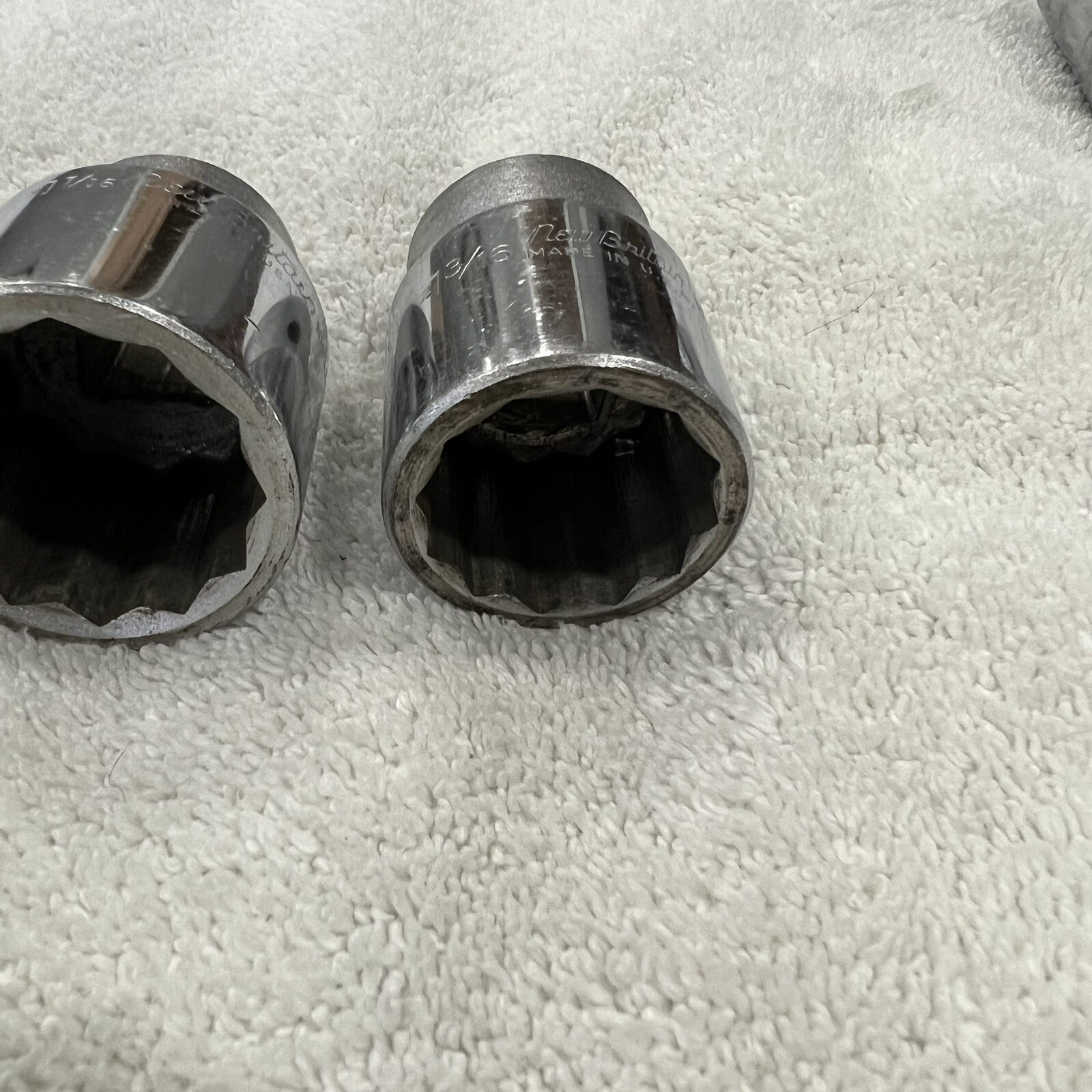 Vintage Set 3 New Britain Sockets 12 Point 3/4” Drive 1 7/8” , 1 7/16” , 1 3/16”