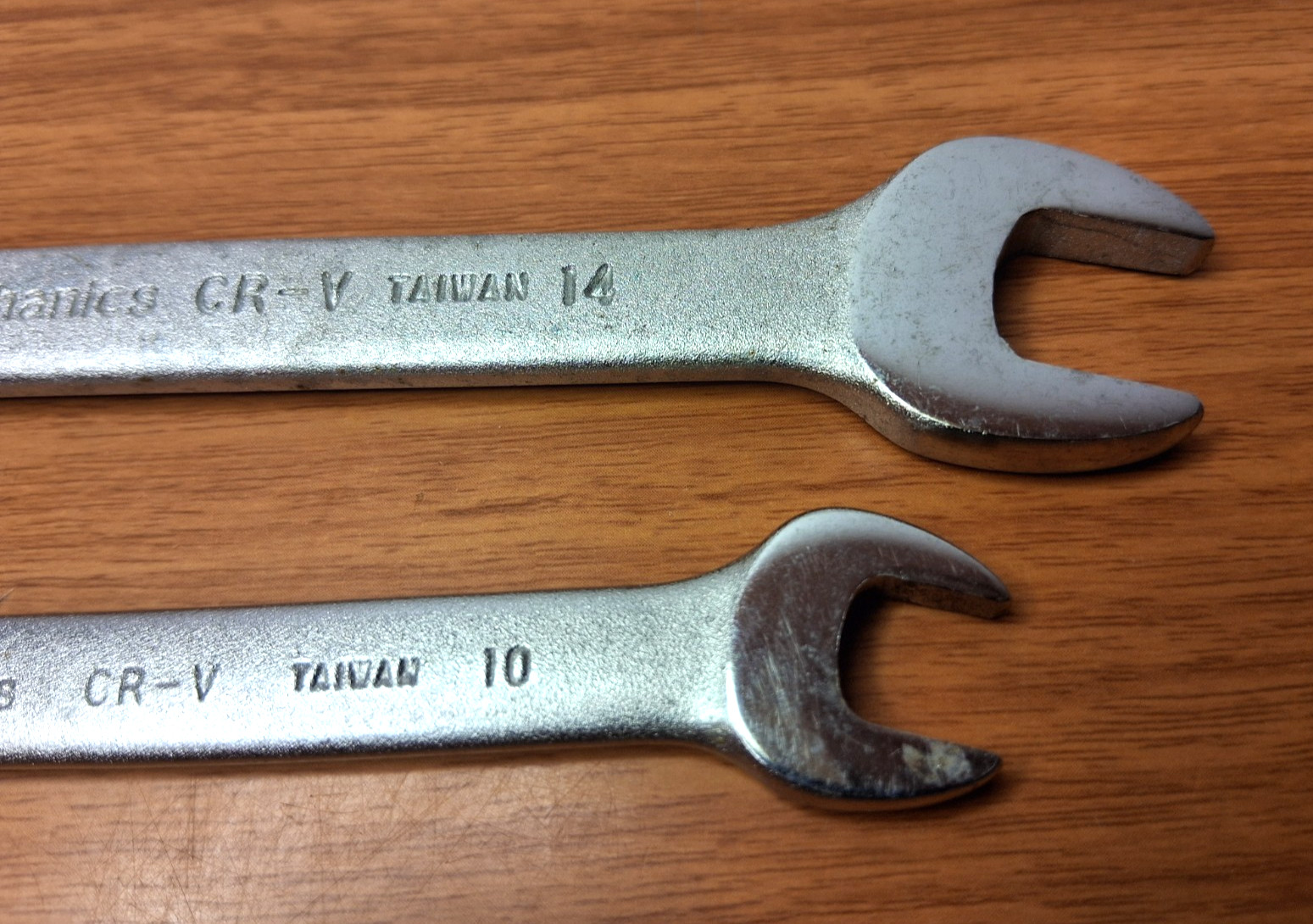 Popular Mechanics METRIC Open End CR-V Wrench Set 10mm, 11mm, 14mm, 15mm