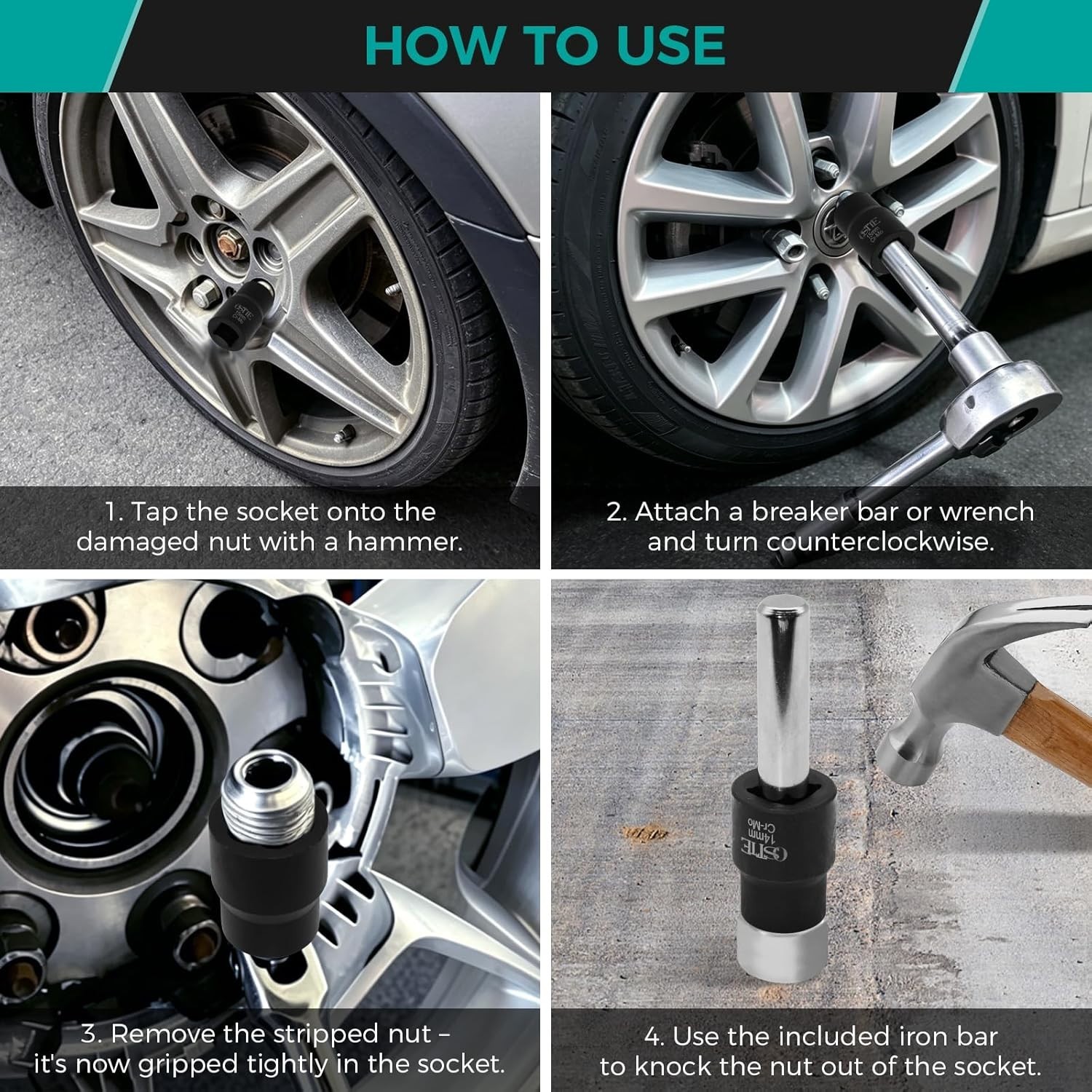 All-in-One 22-Piece Lug Nut Extractor for 1/2″ & 3/8″ Drives – Easy Removal Kit