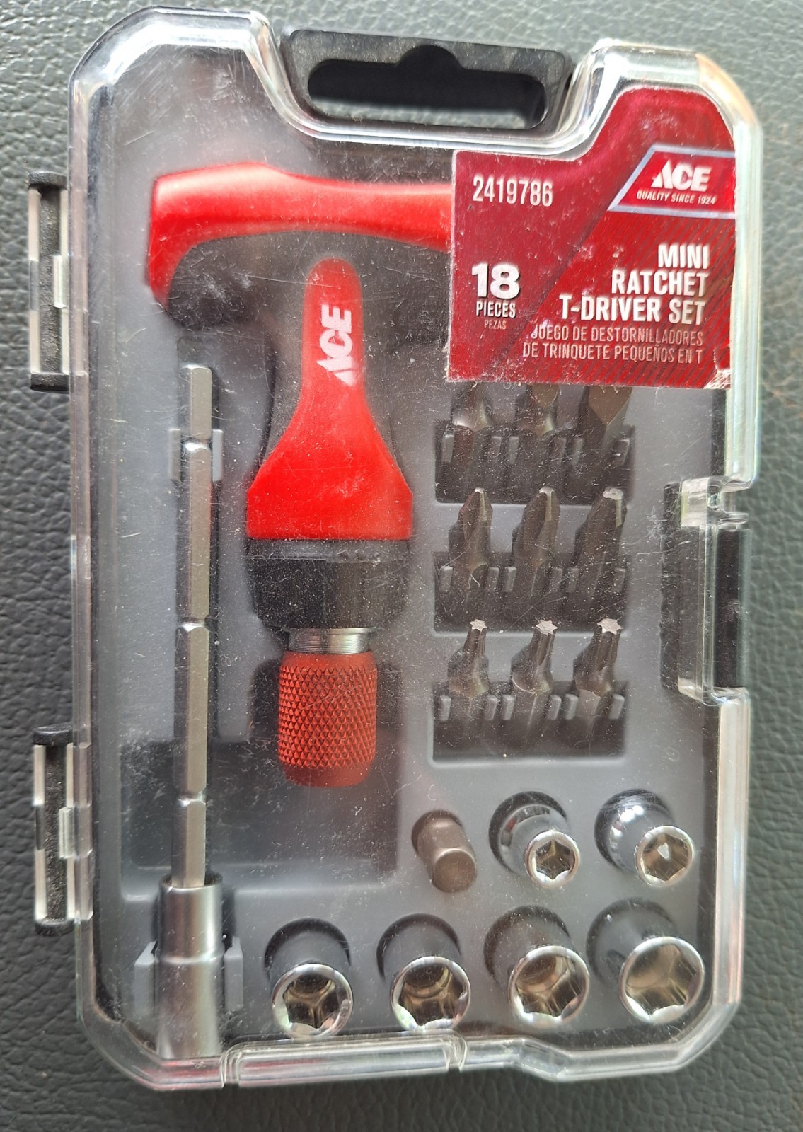 Ace Ratcheting Tee Handle Screwdriver Bit And Socket Driver Set