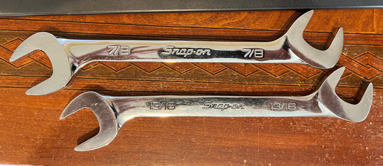 Snap-on SAE 4 Way Angle Open End Wrench Set 3/8″ – 1″ 11pc VS807B+4 USA SAVE$$