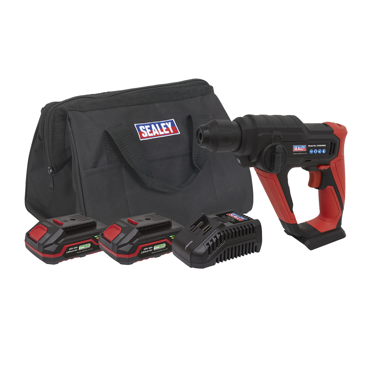Sealey CP20VSDSKIT Cordless Rotary Hammer Drill Kit 20V With 2 Batteries