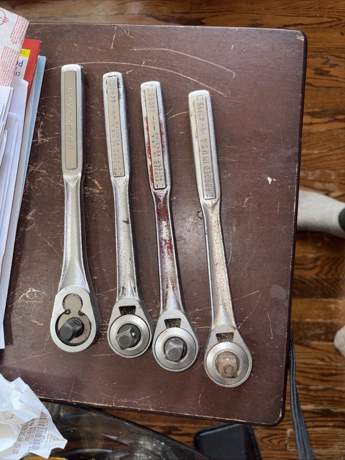 Lot Of 4 Vintage Craftsman 1/2” Quick Release Ratchets USA