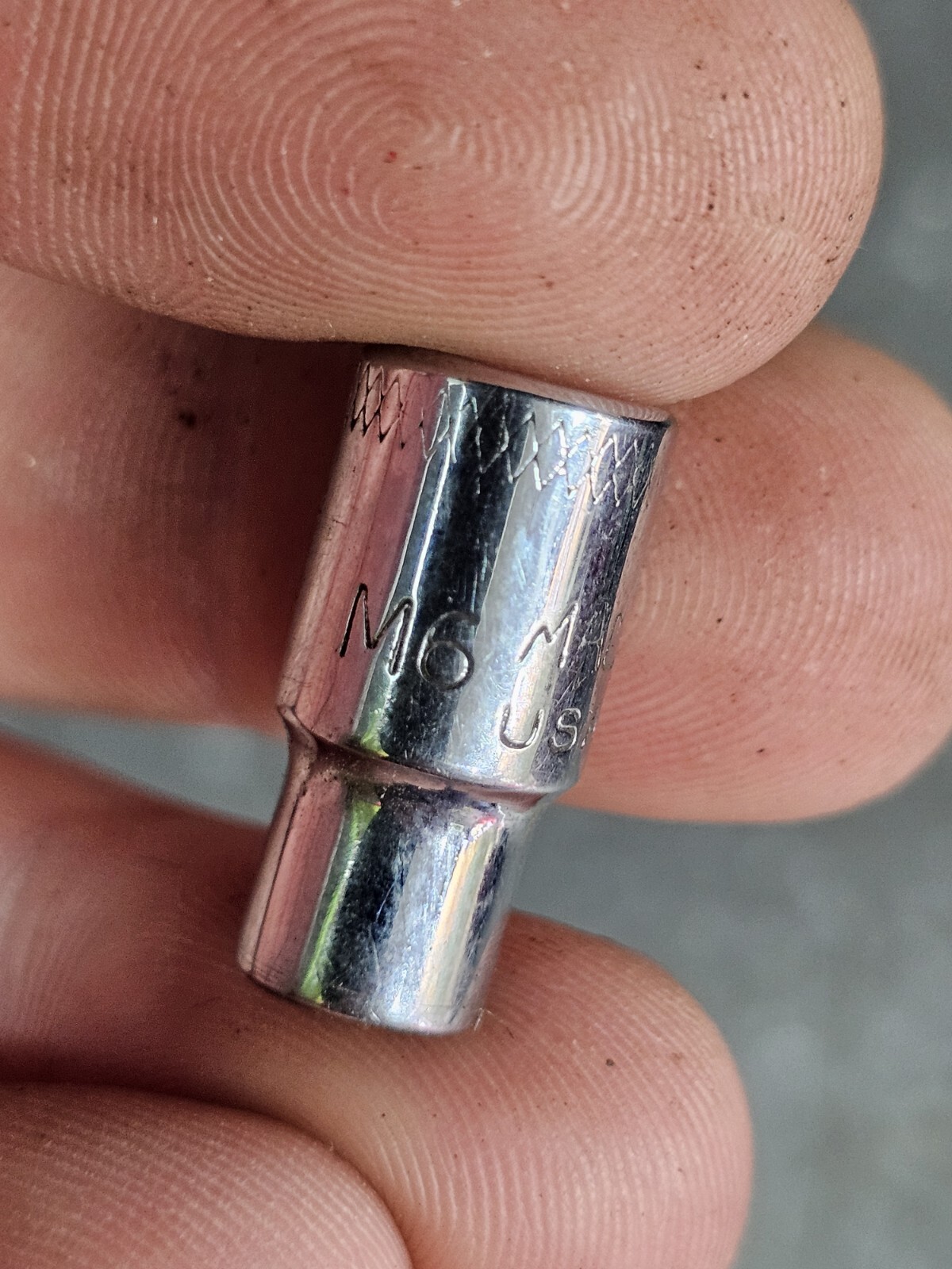 MAC M6 6MM 1/4dr. chrome 6pt.shallow socket USA T2