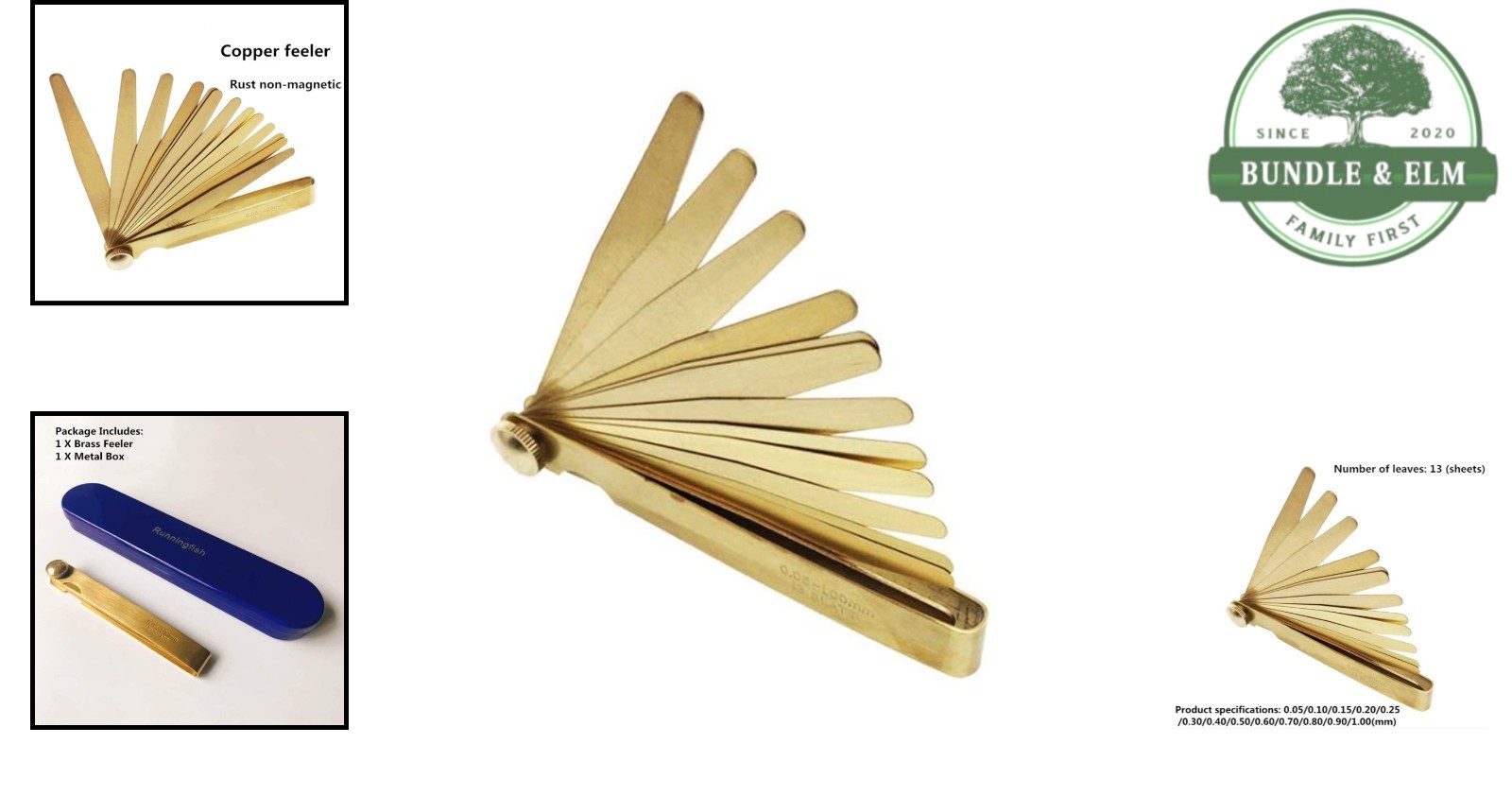 Multi-Use Brass Feeler Gauge for Precision in Automotive and Industrial Settings