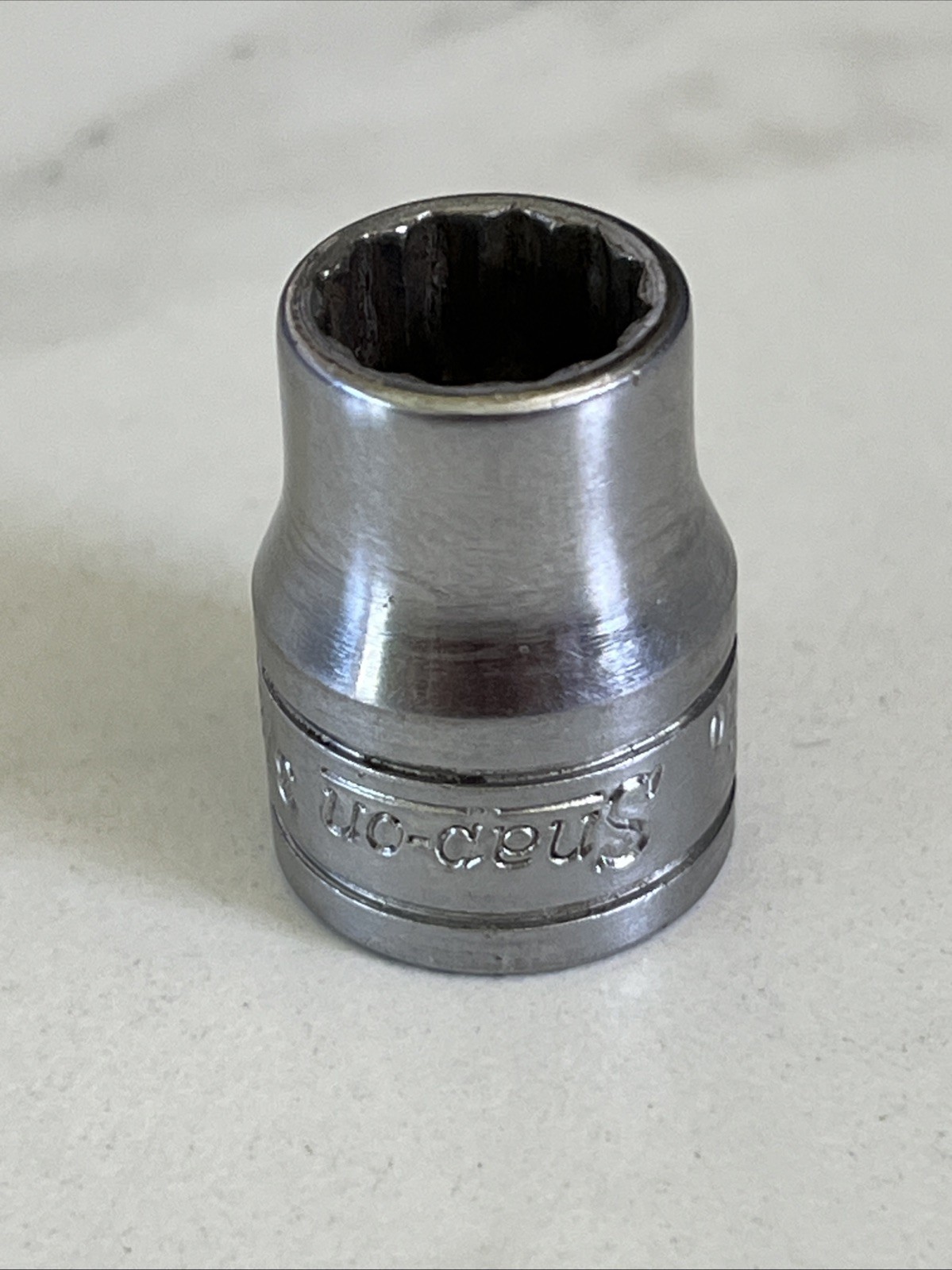 Snap-on Tools 3/8″ Drive 3/8″ 12PT SAE Shallow Chrome Socket F121 USA