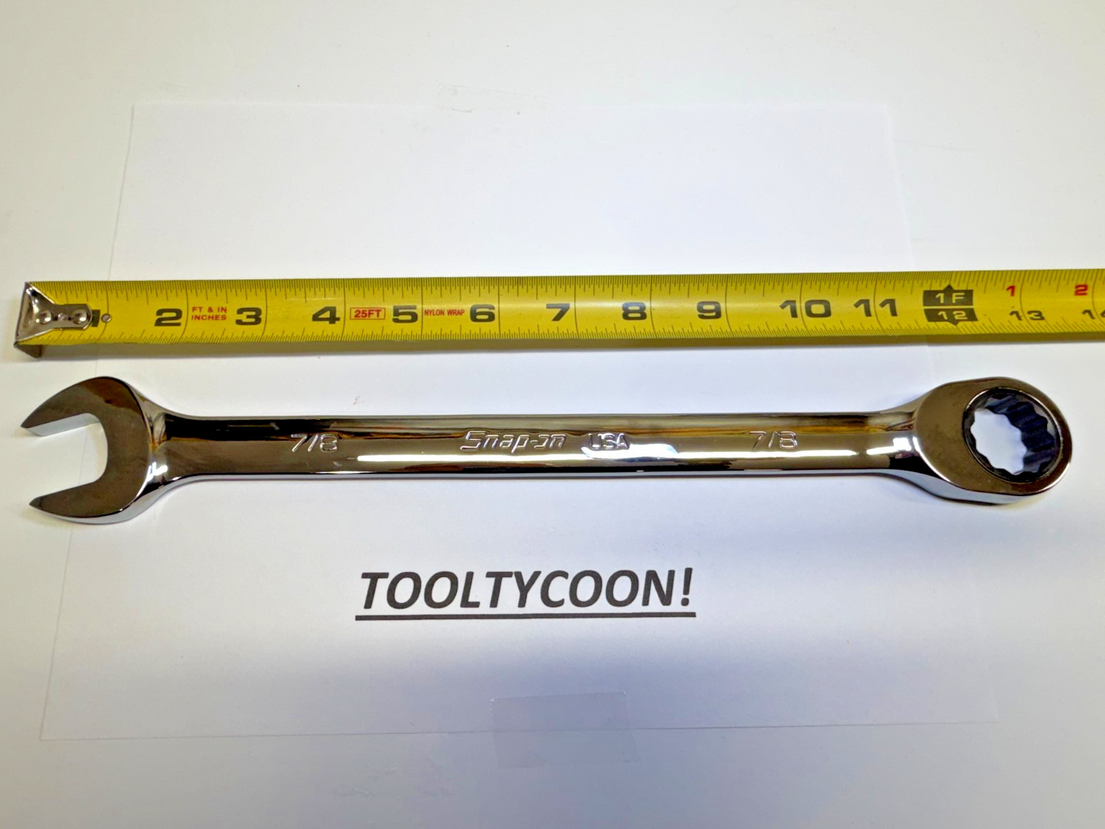Snap-on Tools USA NEW 7/8″ SAE 0° Non-Reversing Ratcheting Combo Wrench OXR28A