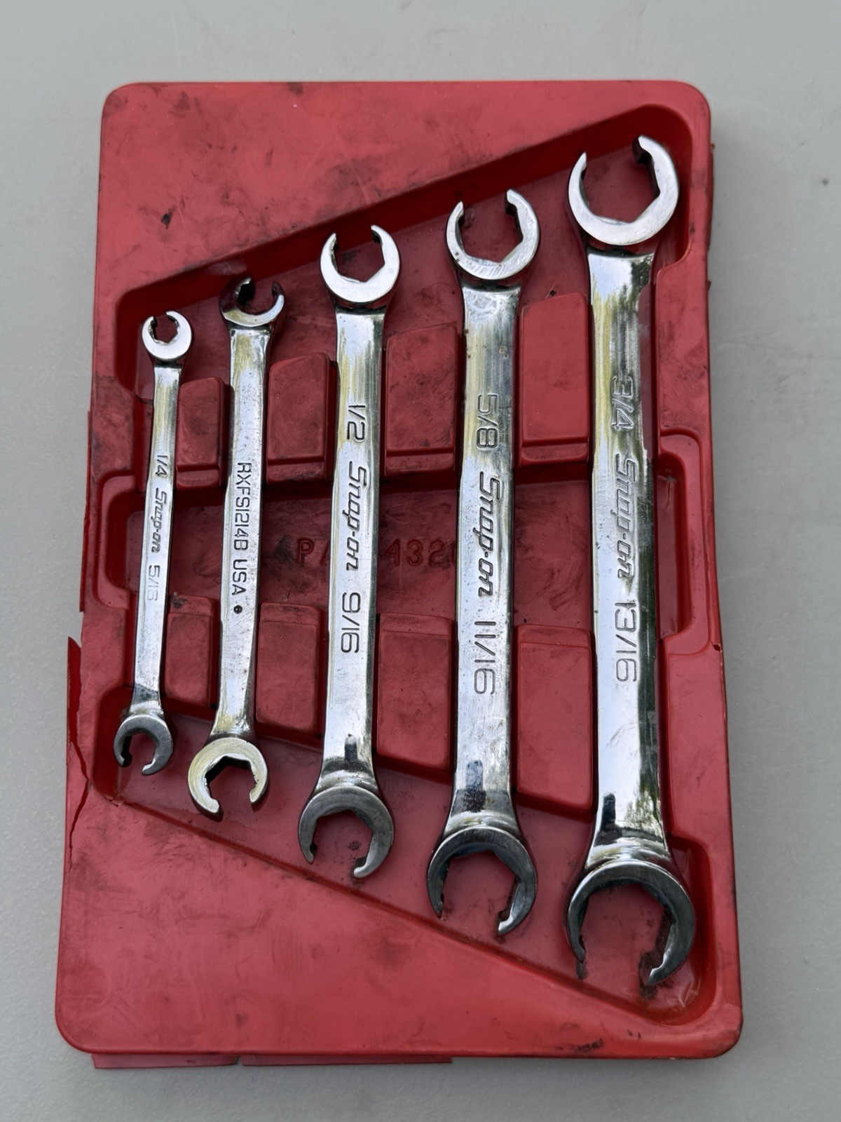 SNAP-ON TOOLS 5 pc 6-Point SAE Flank Drive Double End Flare Nut Line Wrench Set
