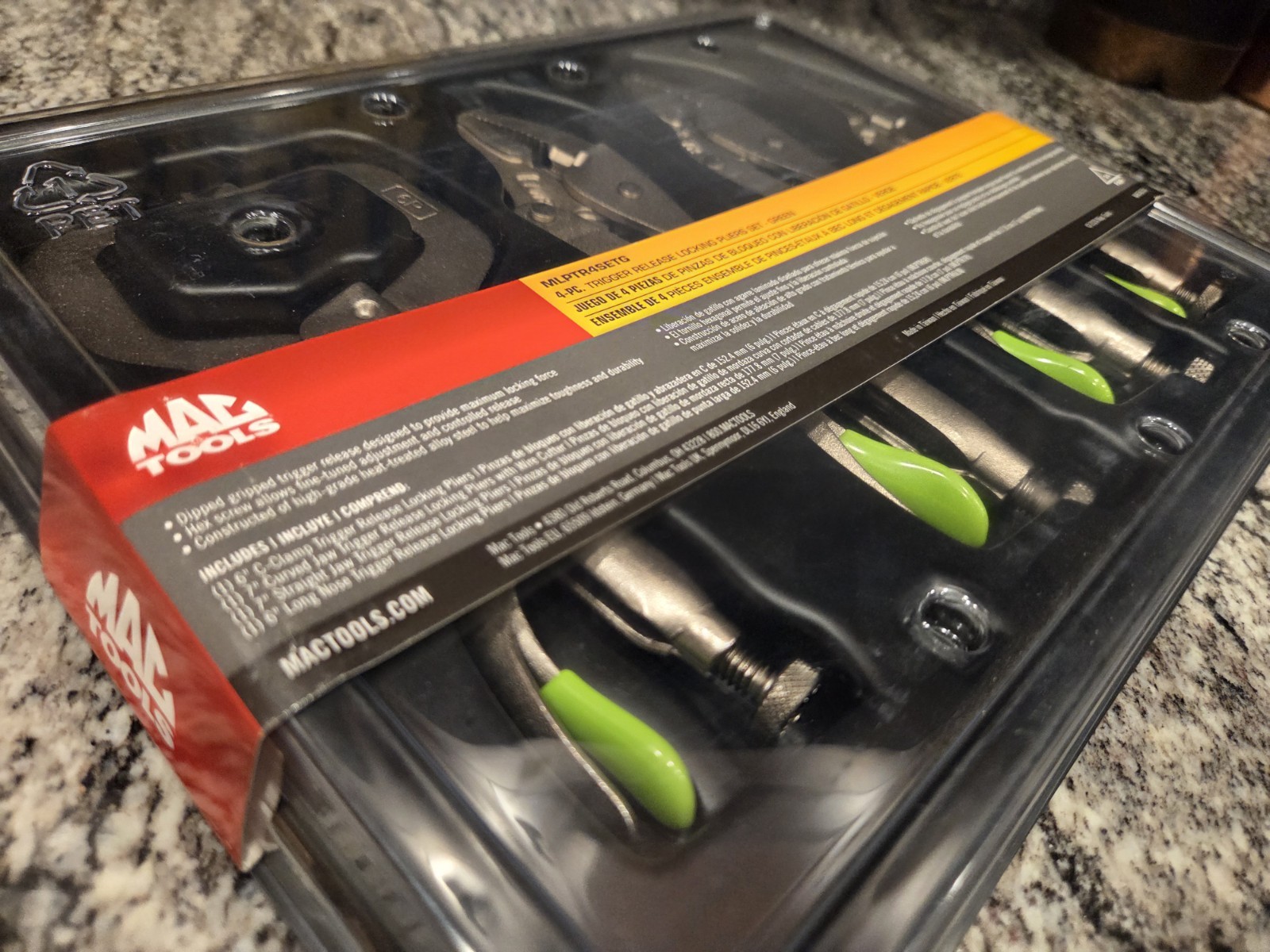 Mac Tools 4-PC. Trigger Release Locking Pliers Set – GREEN
