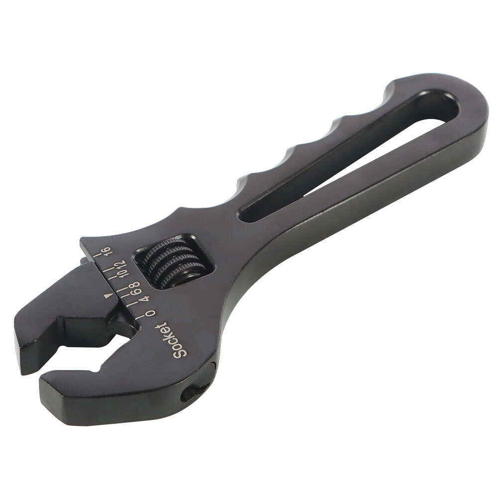 3AN 4AN-16AN Adjustable Wrench Tool Spanner For Hose End Fitting Black Aluminum