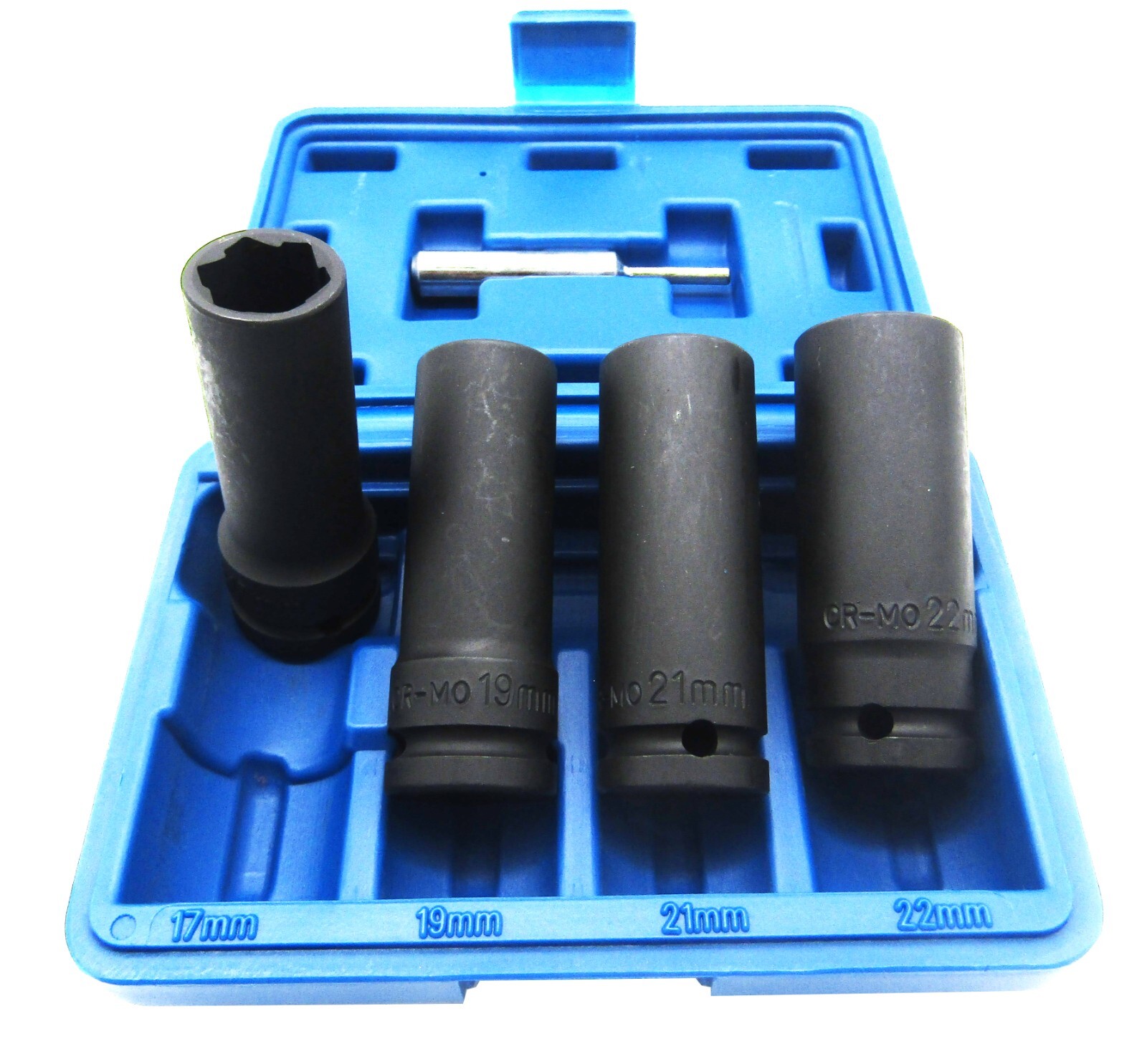 5pc NON-SLIP Deep Socket Set 4 Damaged Lug Nut & Lock Remover 17-22mm Twist SKT