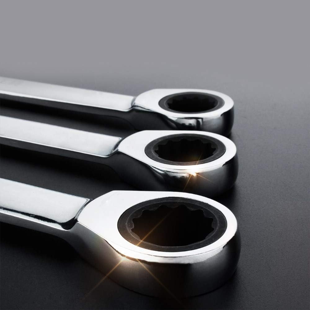 20mm Metric Ratchet Wrench 72-Tooth Box End Spanner Chrome Vanadium Silver