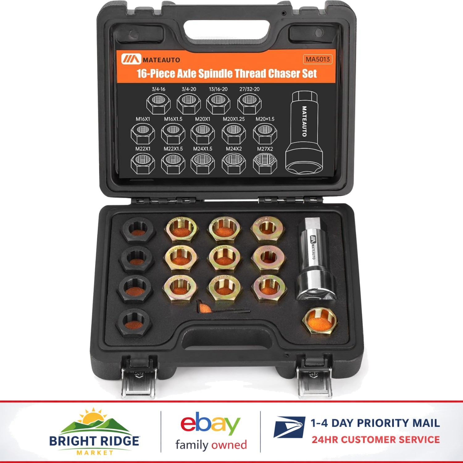 Complete Axle Spindle Repair Kit with Precision Tools for Thread Restoration