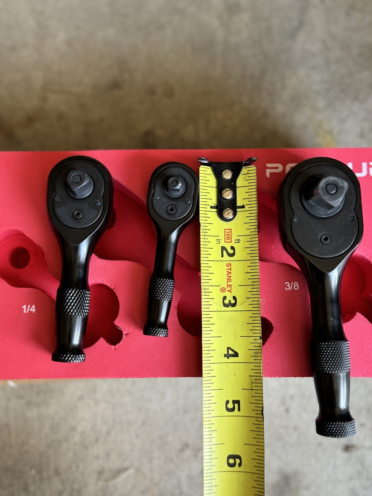 Ratchet 3 Pieces 1/4, 3/8, 1/2 Drives