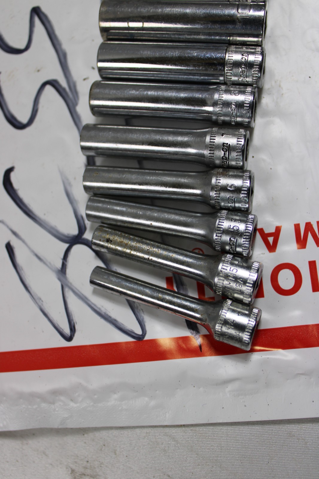 Snap On 1/4 Metric 12 Point Deep Socket 14pc STMM4-STMM15 Matco 10mm and 2 SAE
