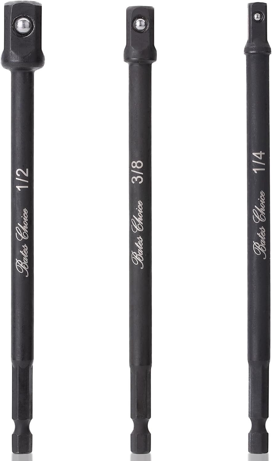 Durable 6-Inch Socket Adapter Set with Secure Fit – 1/4, 3/8, 1/2 Compatibility