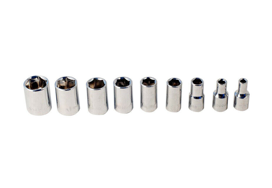 6pc-pack Cr-V 1/4″ Dr. Socket Metric or Imperial Individual: 4-12mm/5/32″-1/2″